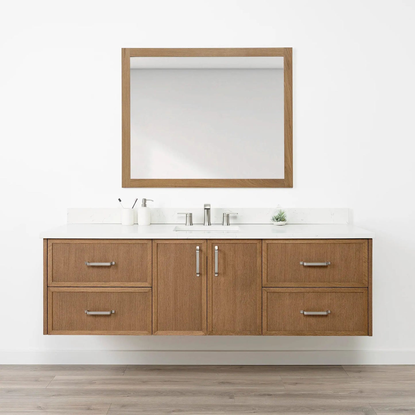 Cape Breton SLIM 72" Wall Mount Mid Century Oak Bathroom Vanity Teodor Bathroom Vanity Canada