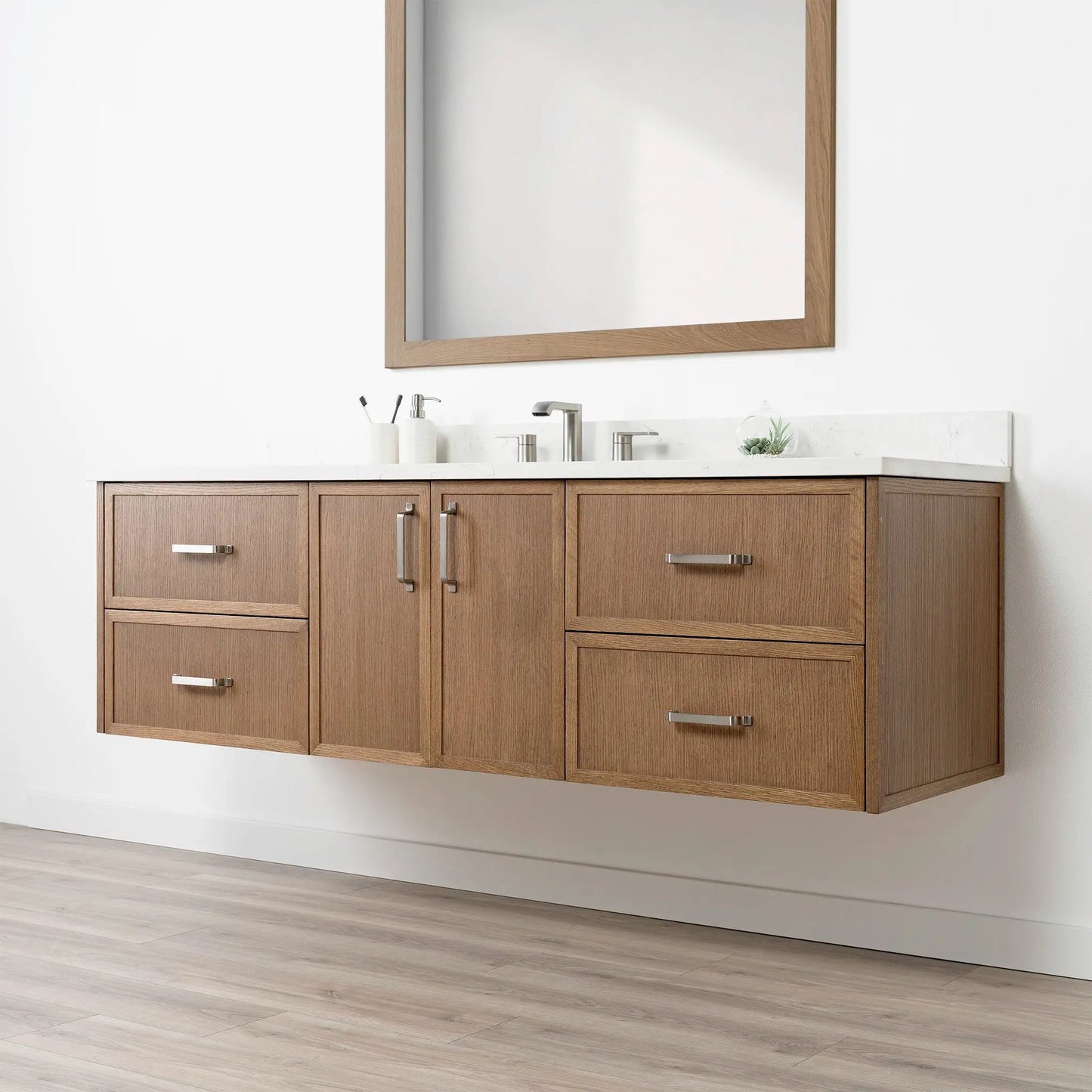 Cape Breton SLIM 72" Wall Mount Mid Century Oak Bathroom Vanity Teodor Bathroom Vanity Canada
