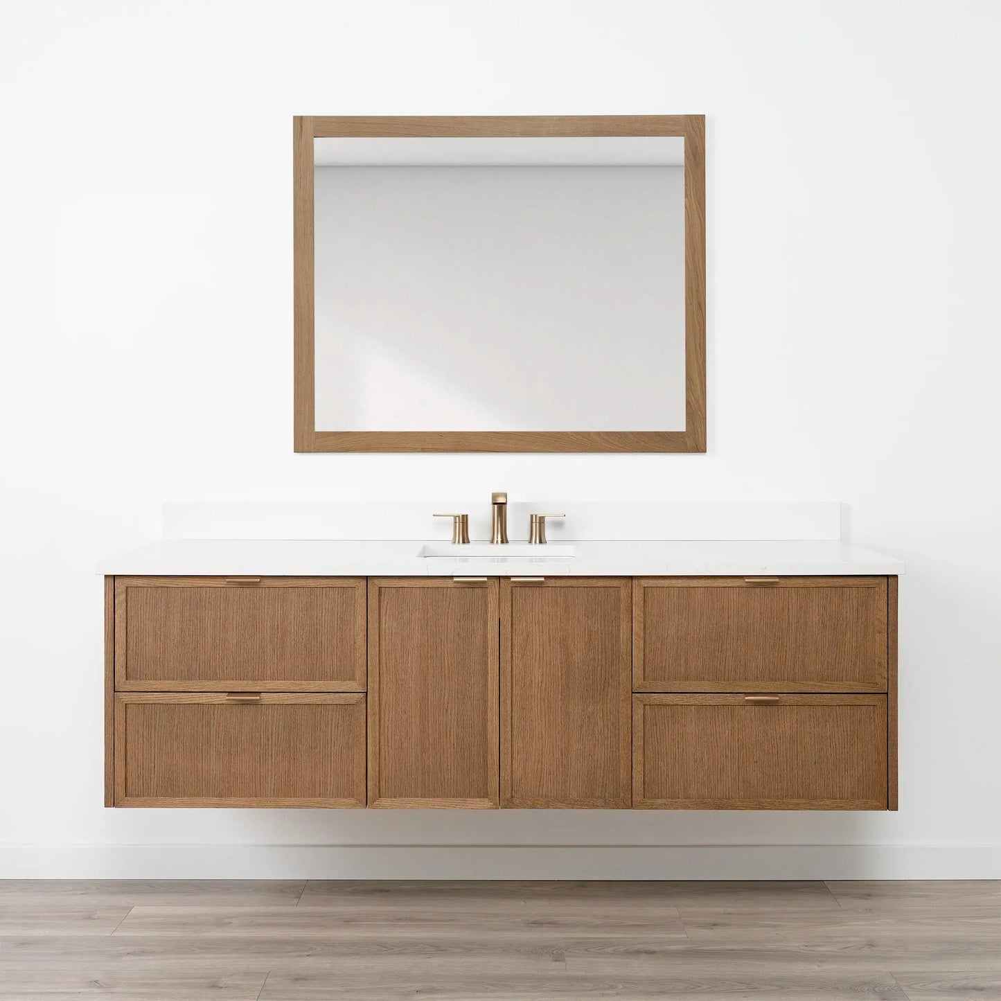 Cape Breton SLIM 72" Wall Mount Mid Century Oak Bathroom Vanity Teodor Bathroom Vanity Canada