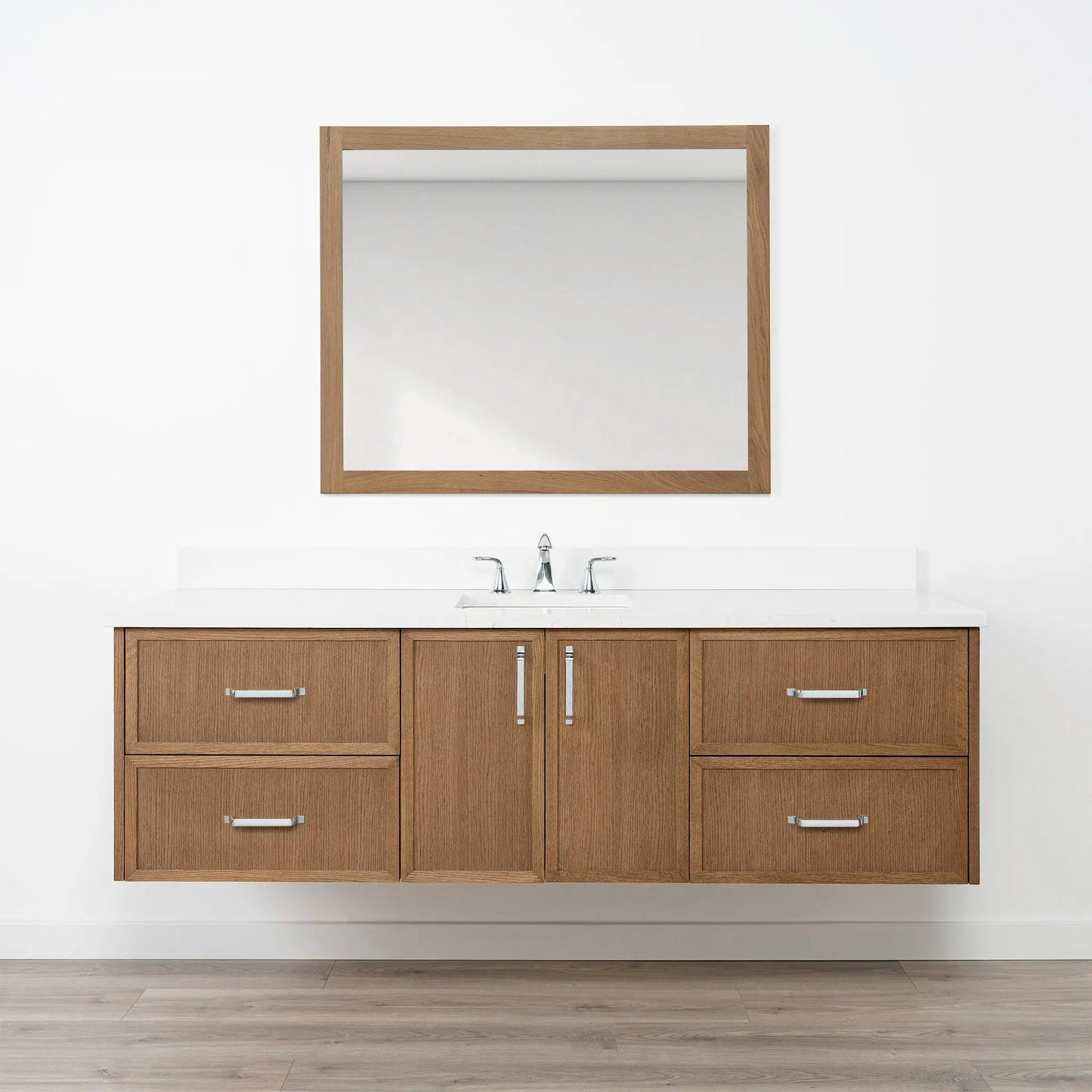 Cape Breton SLIM 72" Wall Mount Mid Century Oak Bathroom Vanity Teodor Bathroom Vanity Canada