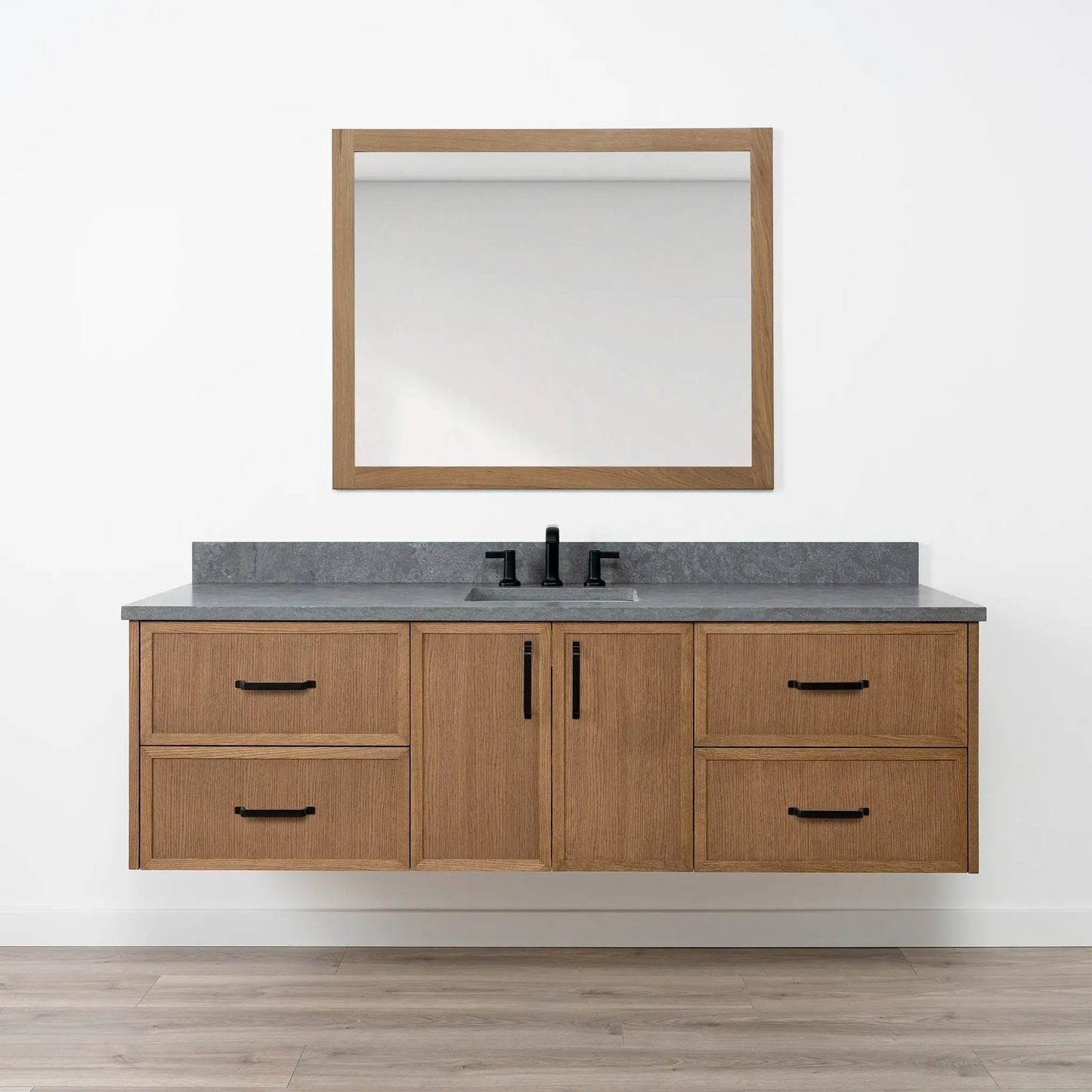 Cape Breton SLIM 72" Wall Mount Mid Century Oak Bathroom Vanity Teodor Bathroom Vanity Canada
