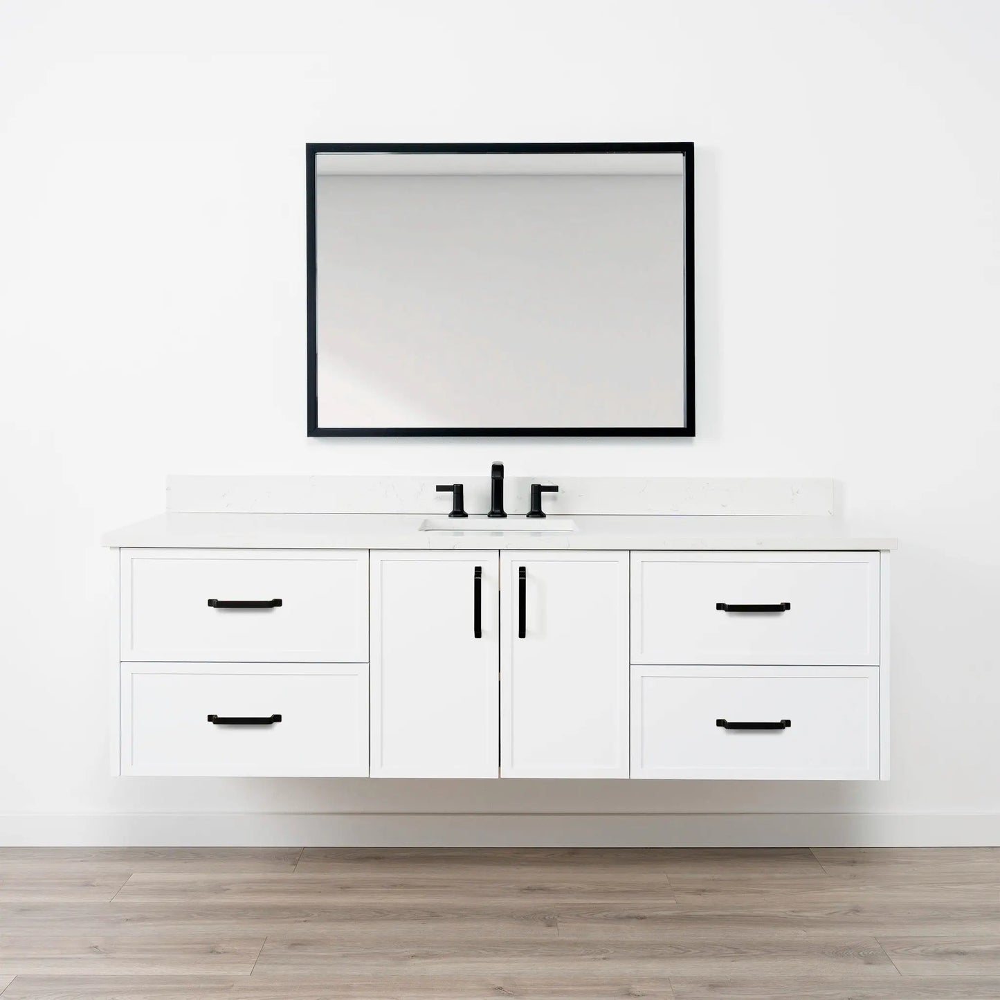 Cape Breton SLIM 72" Wall Mount Satin White Bathroom Vanity Teodor Bathroom Vanity Canada