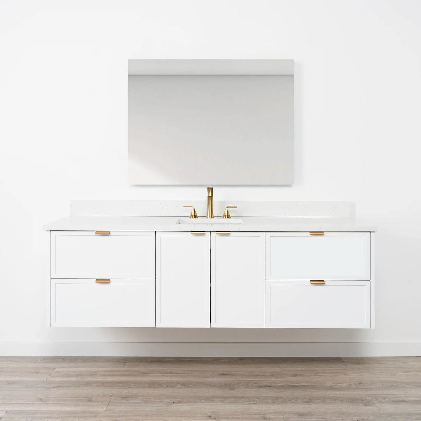 Cape Breton SLIM 72" Wall Mount Satin White Bathroom Vanity Teodor Bathroom Vanity Canada
