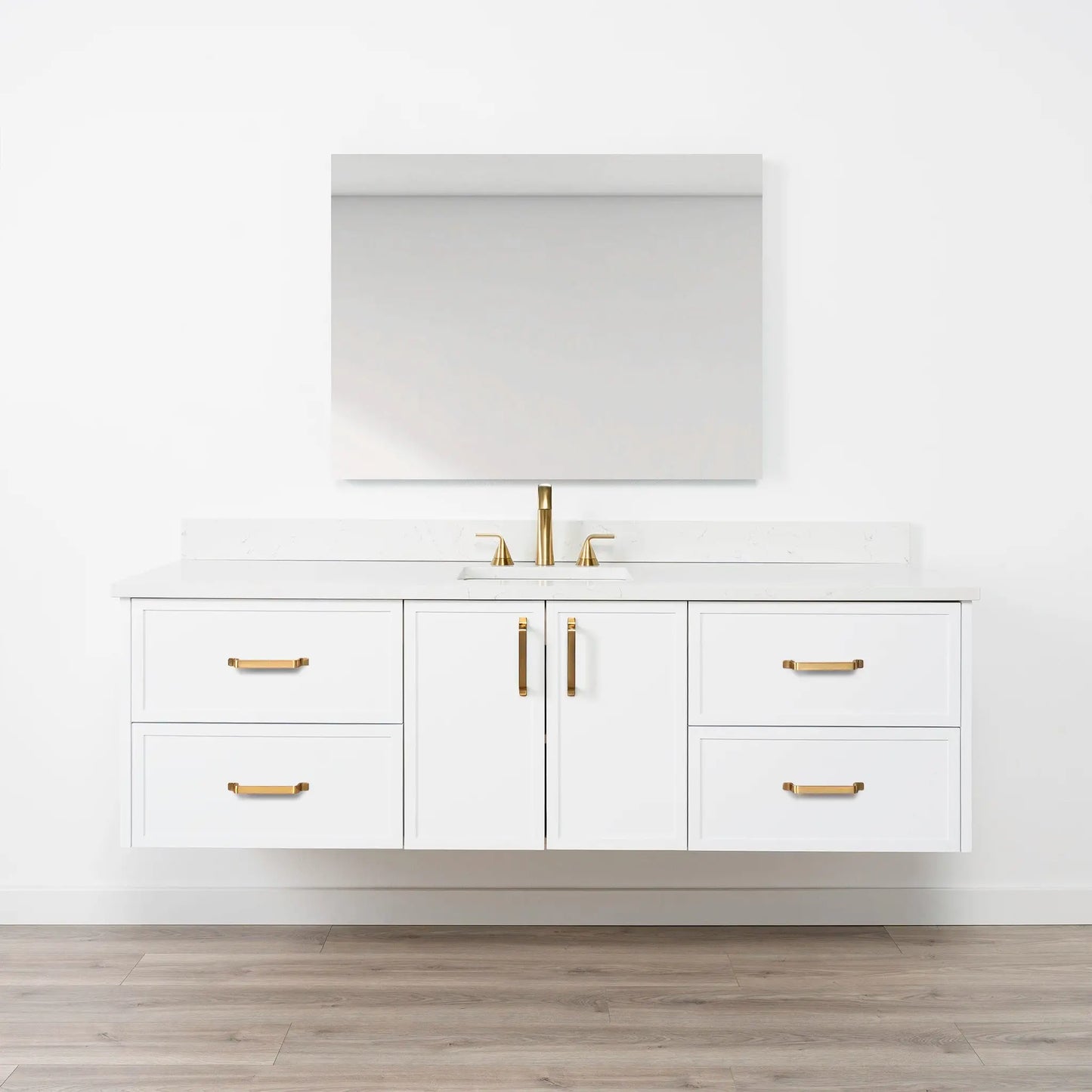 Cape Breton SLIM 72" Wall Mount Satin White Bathroom Vanity Teodor Bathroom Vanity Canada