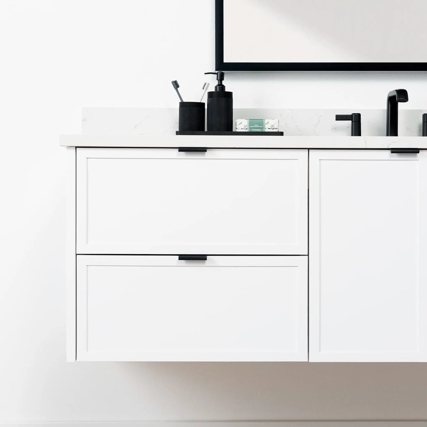 Cape Breton SLIM 72" Wall Mount Satin White Bathroom Vanity Teodor Bathroom Vanity Canada