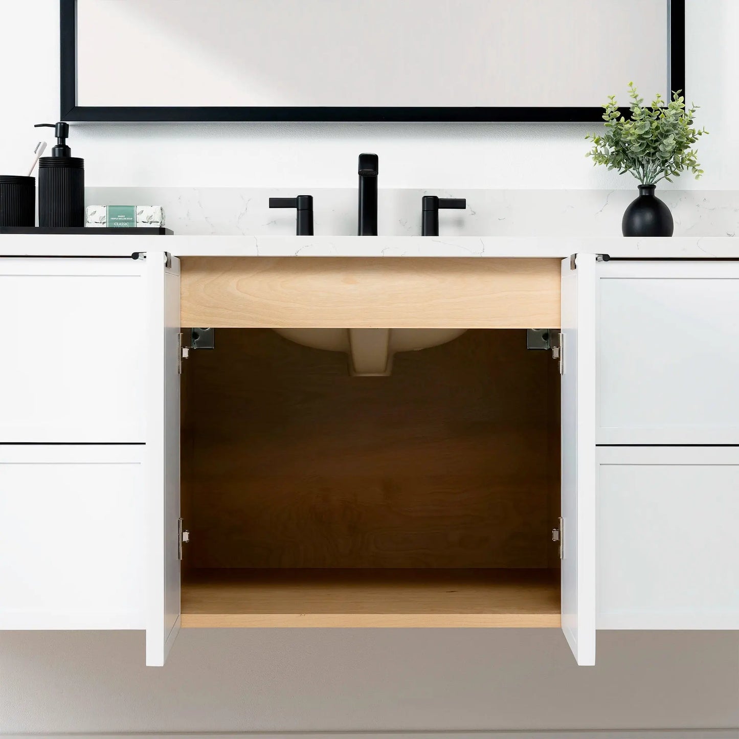 Cape Breton SLIM 72" Wall Mount Satin White Bathroom Vanity Teodor Bathroom Vanity Canada