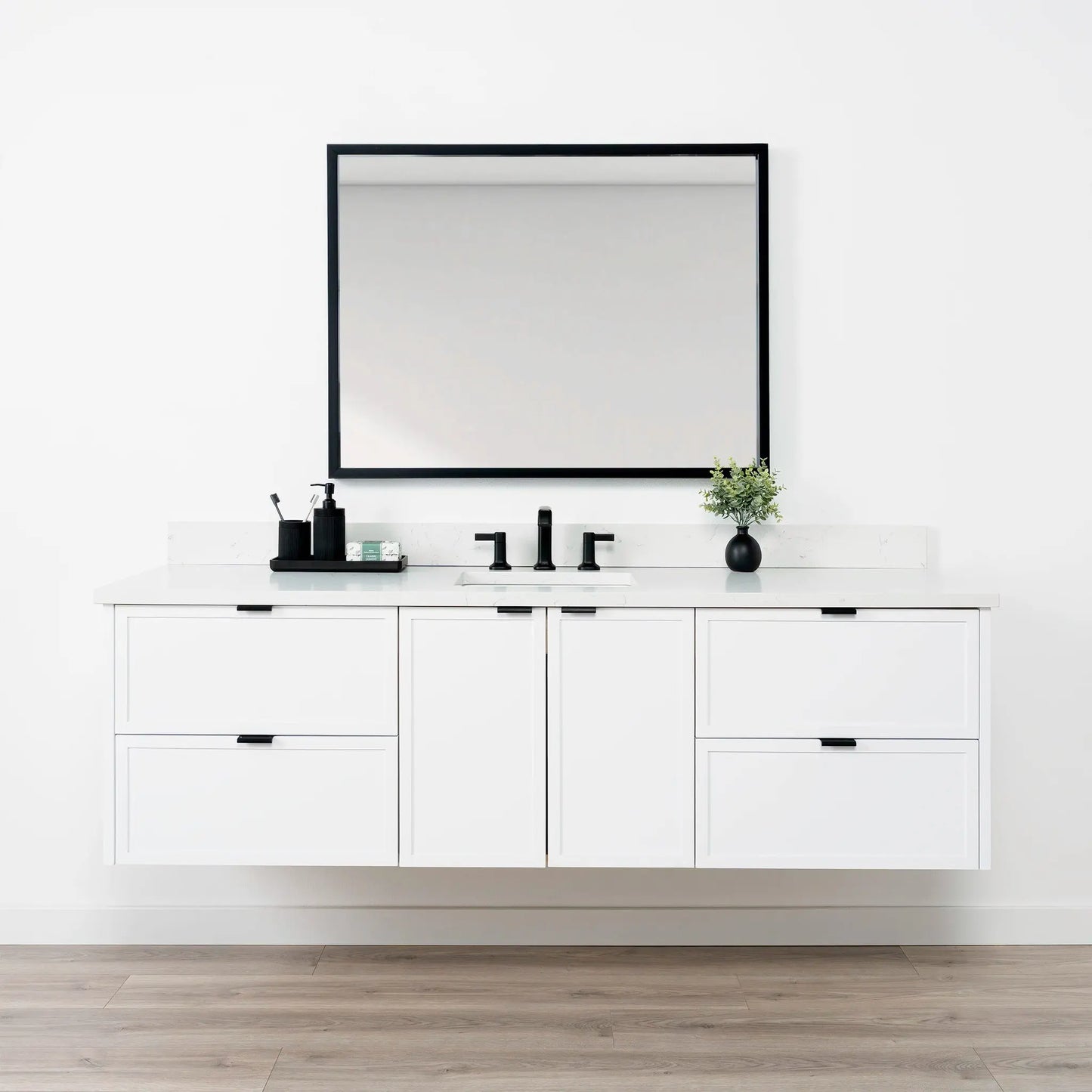Cape Breton SLIM 72" Wall Mount Satin White Bathroom Vanity Teodor Bathroom Vanity Canada