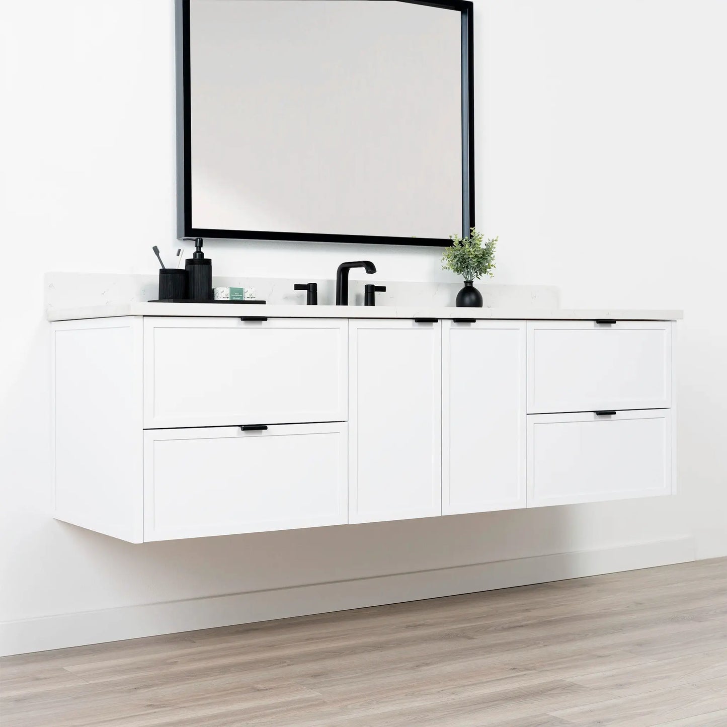 Cape Breton SLIM 72" Wall Mount Satin White Bathroom Vanity Teodor Bathroom Vanity Canada