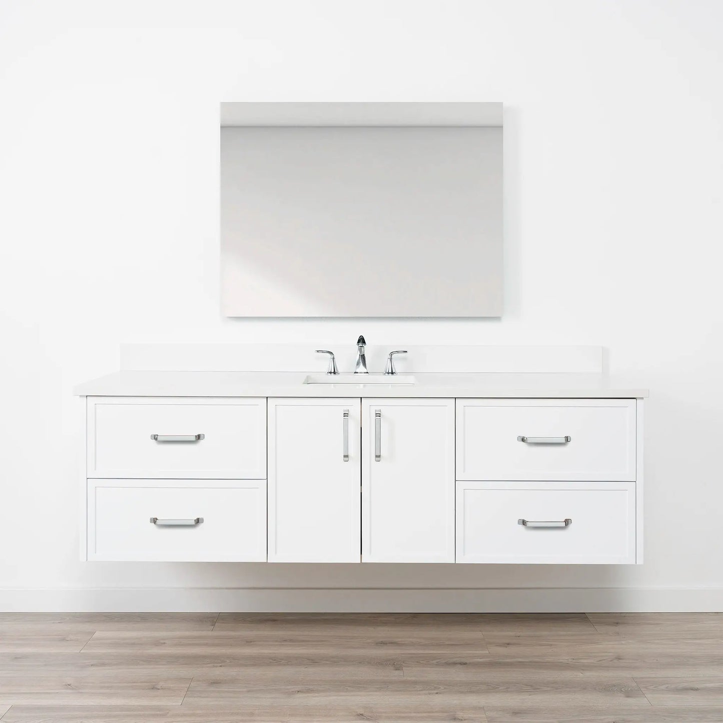 Cape Breton SLIM 72" Wall Mount Satin White Bathroom Vanity Teodor Bathroom Vanity Canada