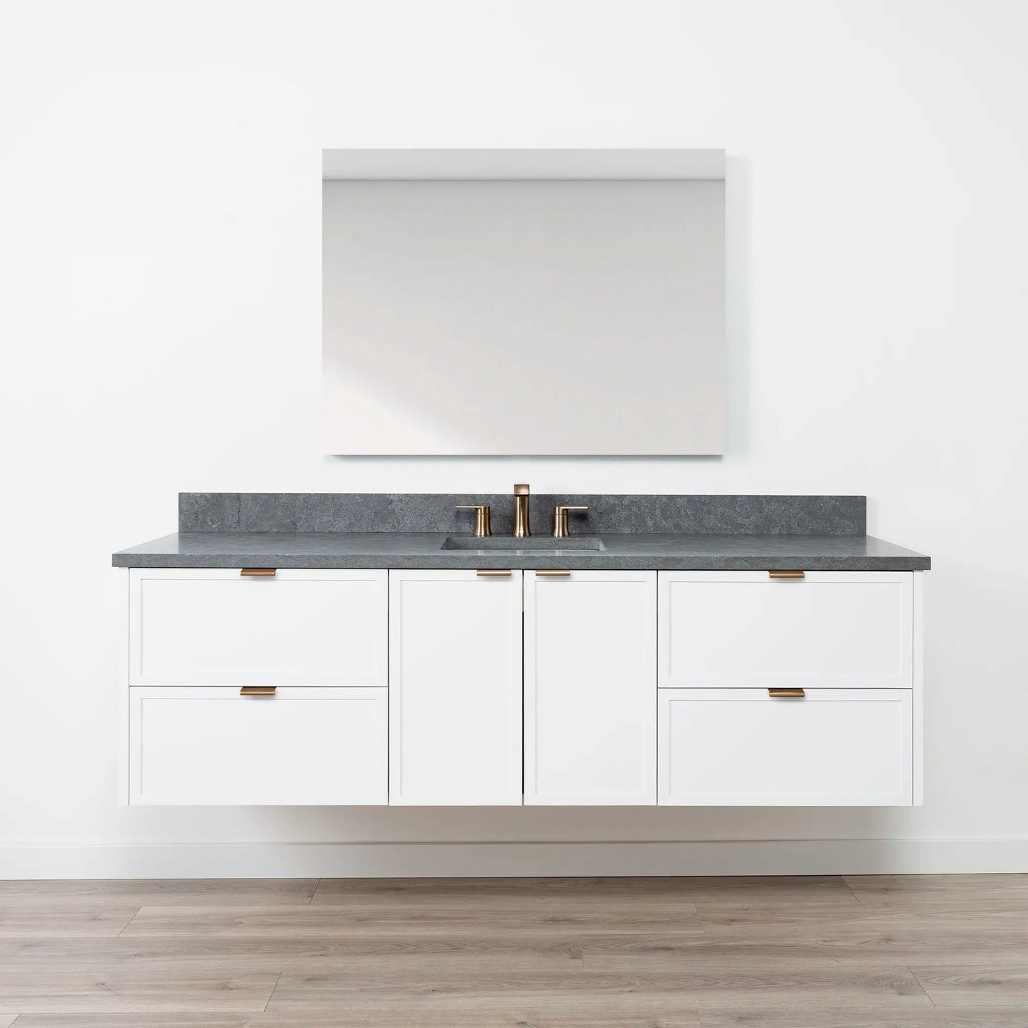 Cape Breton SLIM 72" Wall Mount Satin White Bathroom Vanity Teodor Bathroom Vanity Canada