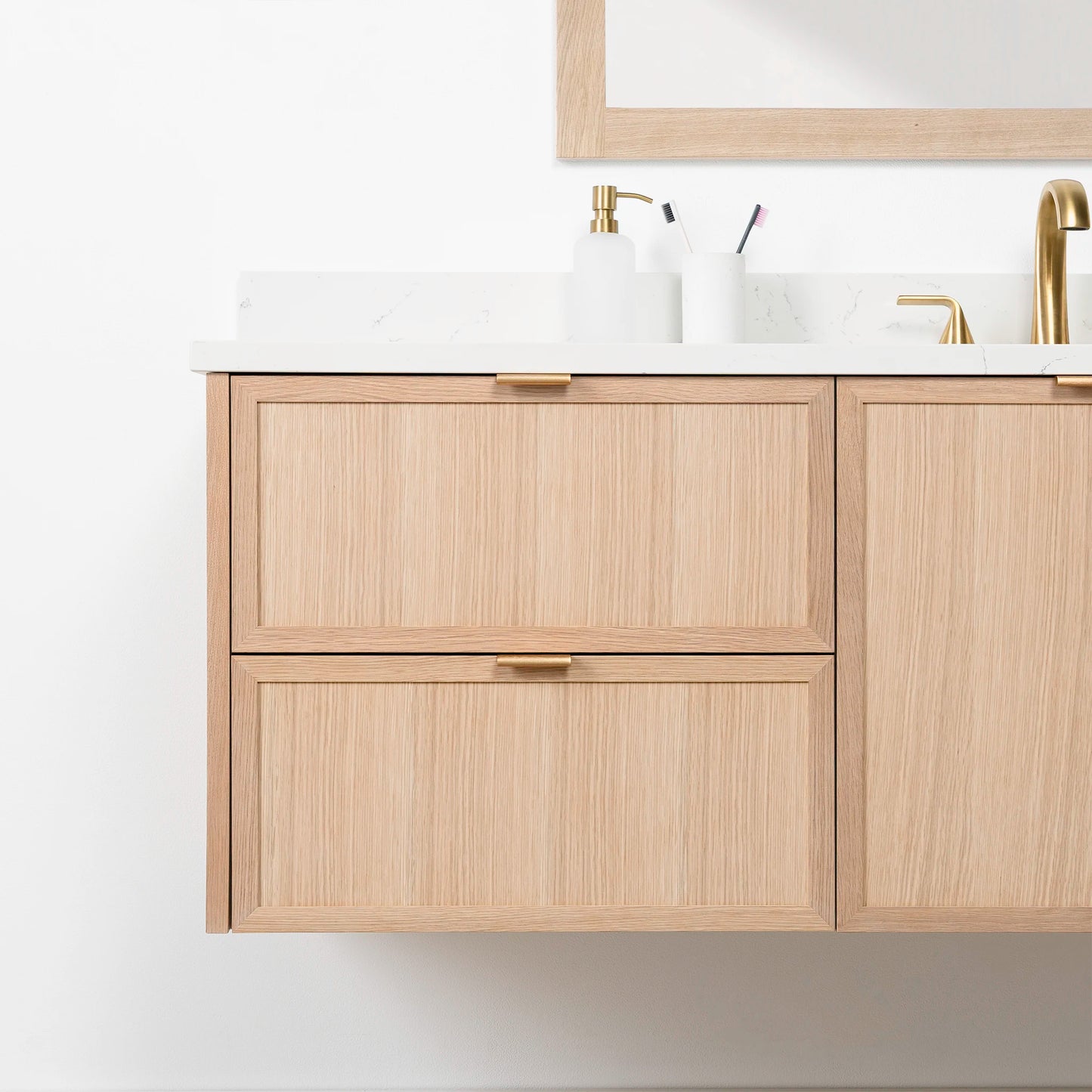 Cape Breton 72" Wall Mount White Oak Bathroom Vanity