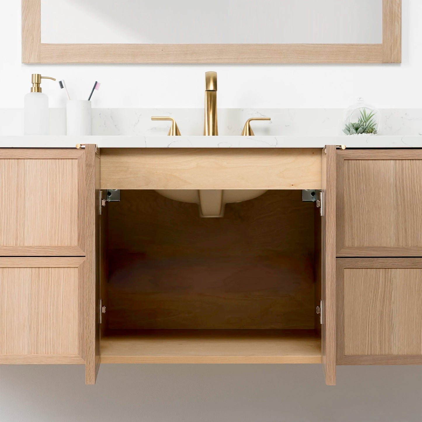 Cape Breton 72" Wall Mount White Oak Bathroom Vanity