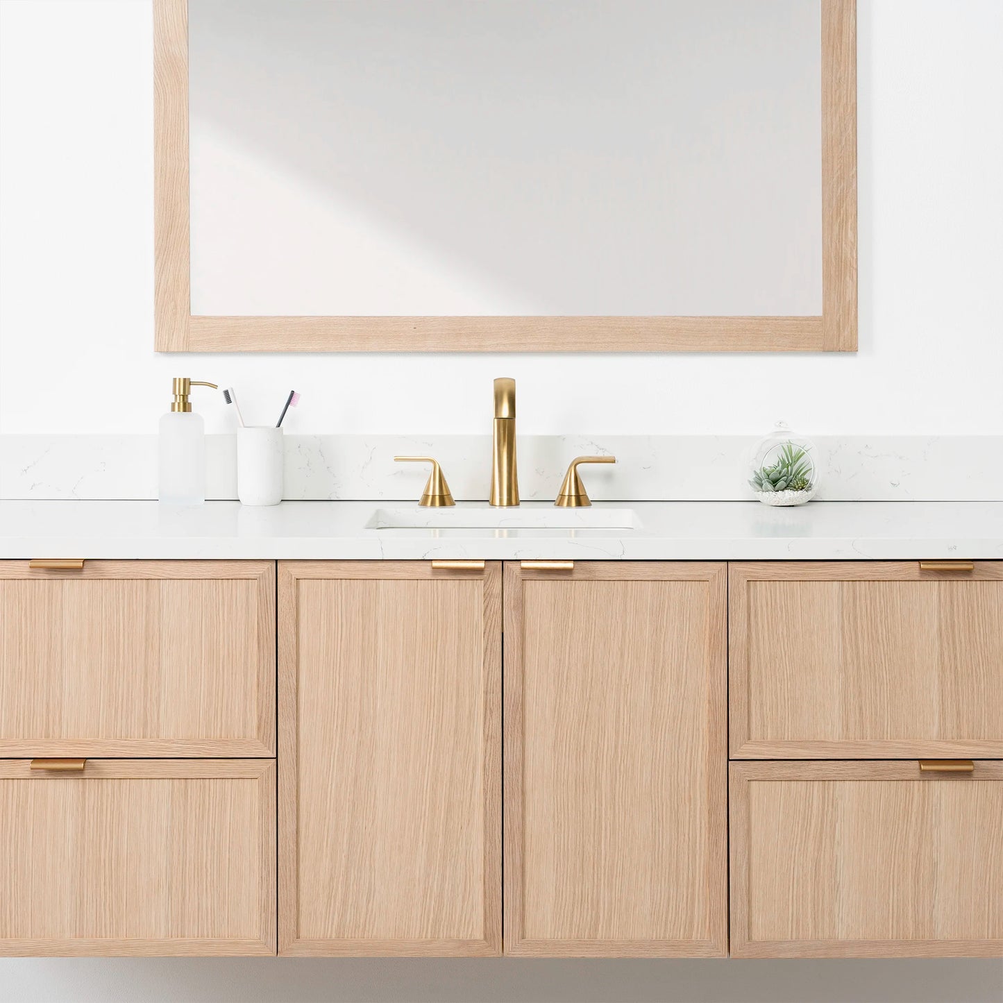 Cape Breton 72" Wall Mount White Oak Bathroom Vanity