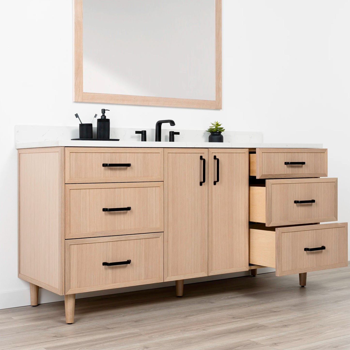 Cape Breton SLIM 72" White Oak Bathroom Vanity