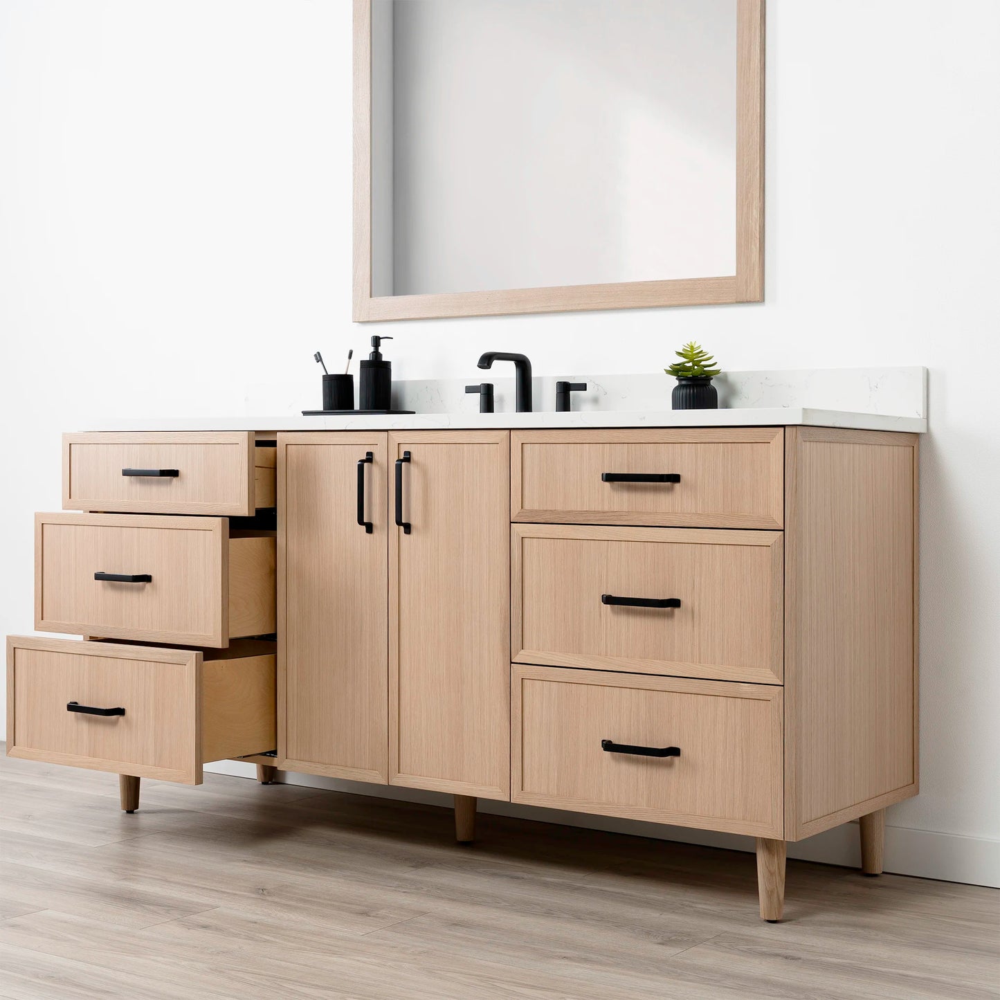 Cape Breton SLIM 72" White Oak Bathroom Vanity