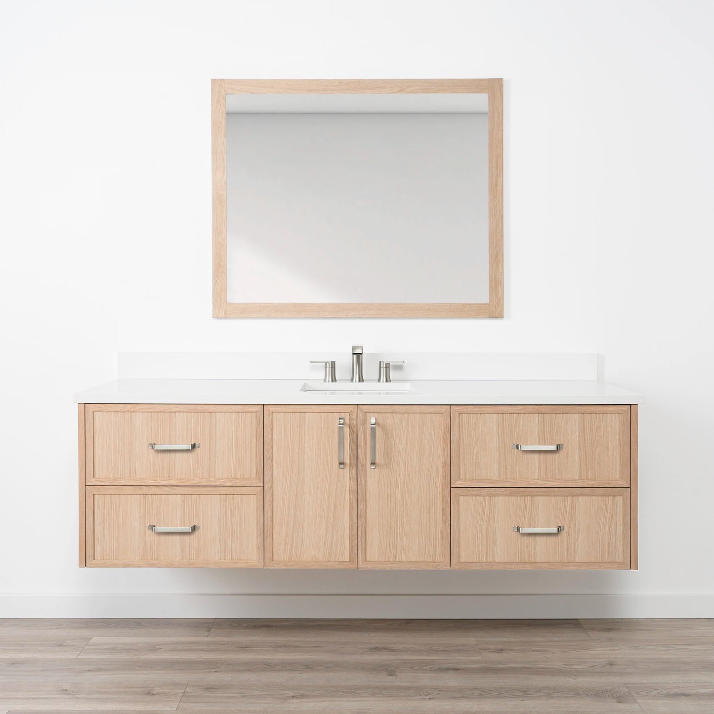 Cape Breton 72" Wall Mount White Oak Bathroom Vanity