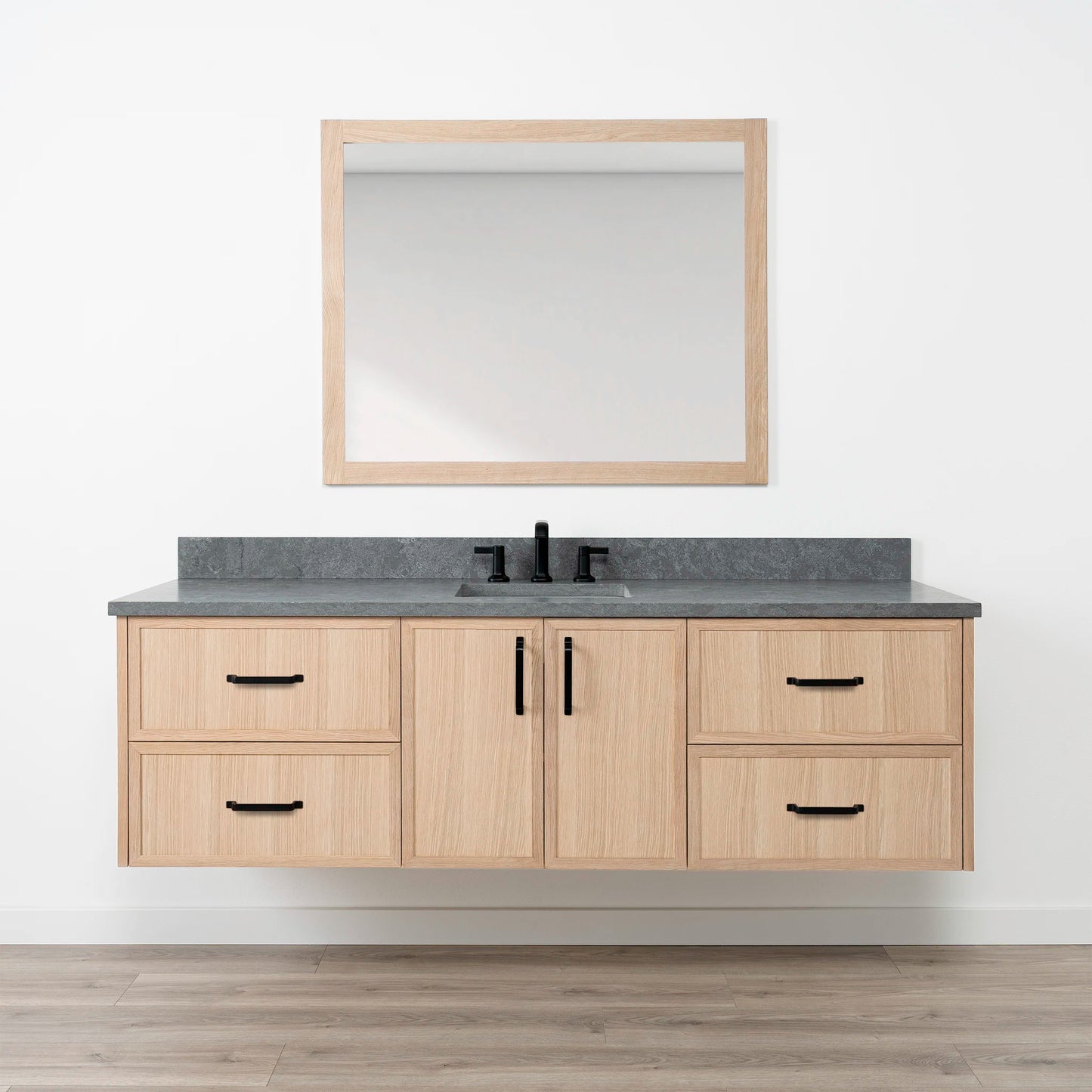 Cape Breton 72" Wall Mount White Oak Bathroom Vanity