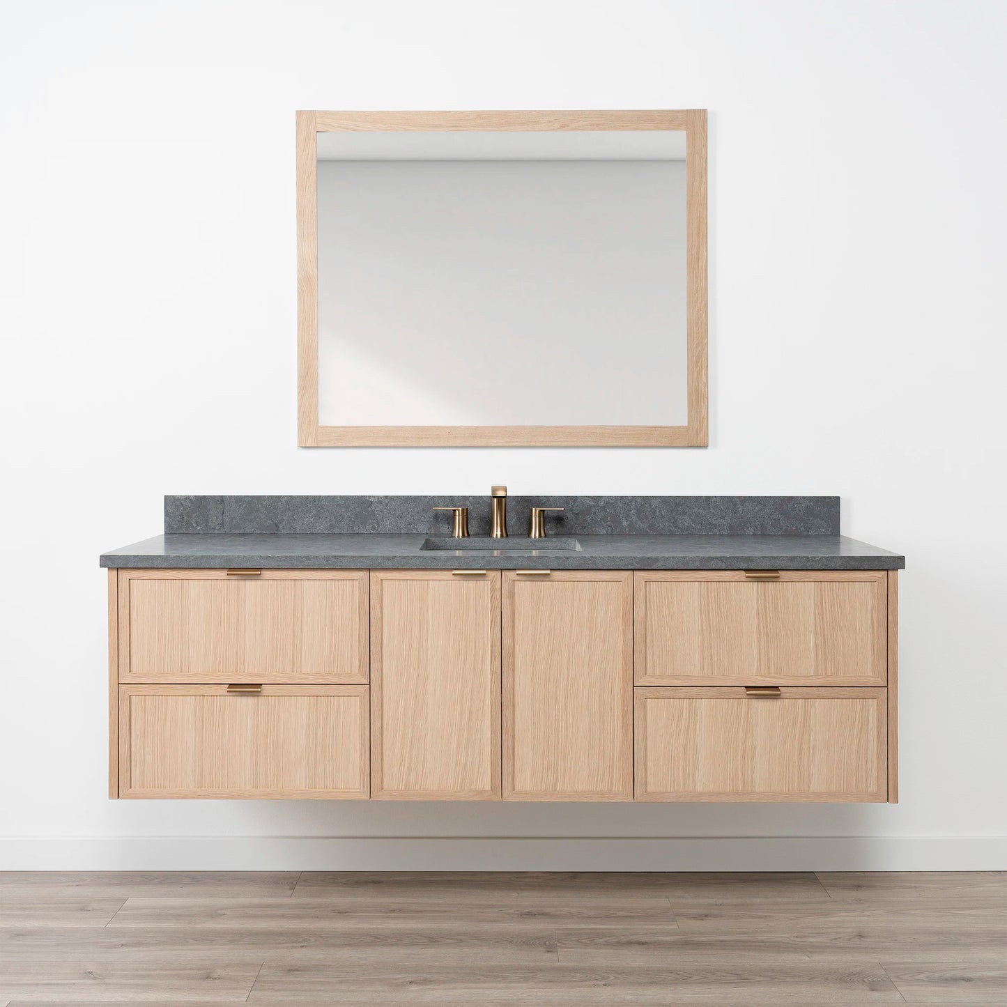 Cape Breton 72" Wall Mount White Oak Bathroom Vanity