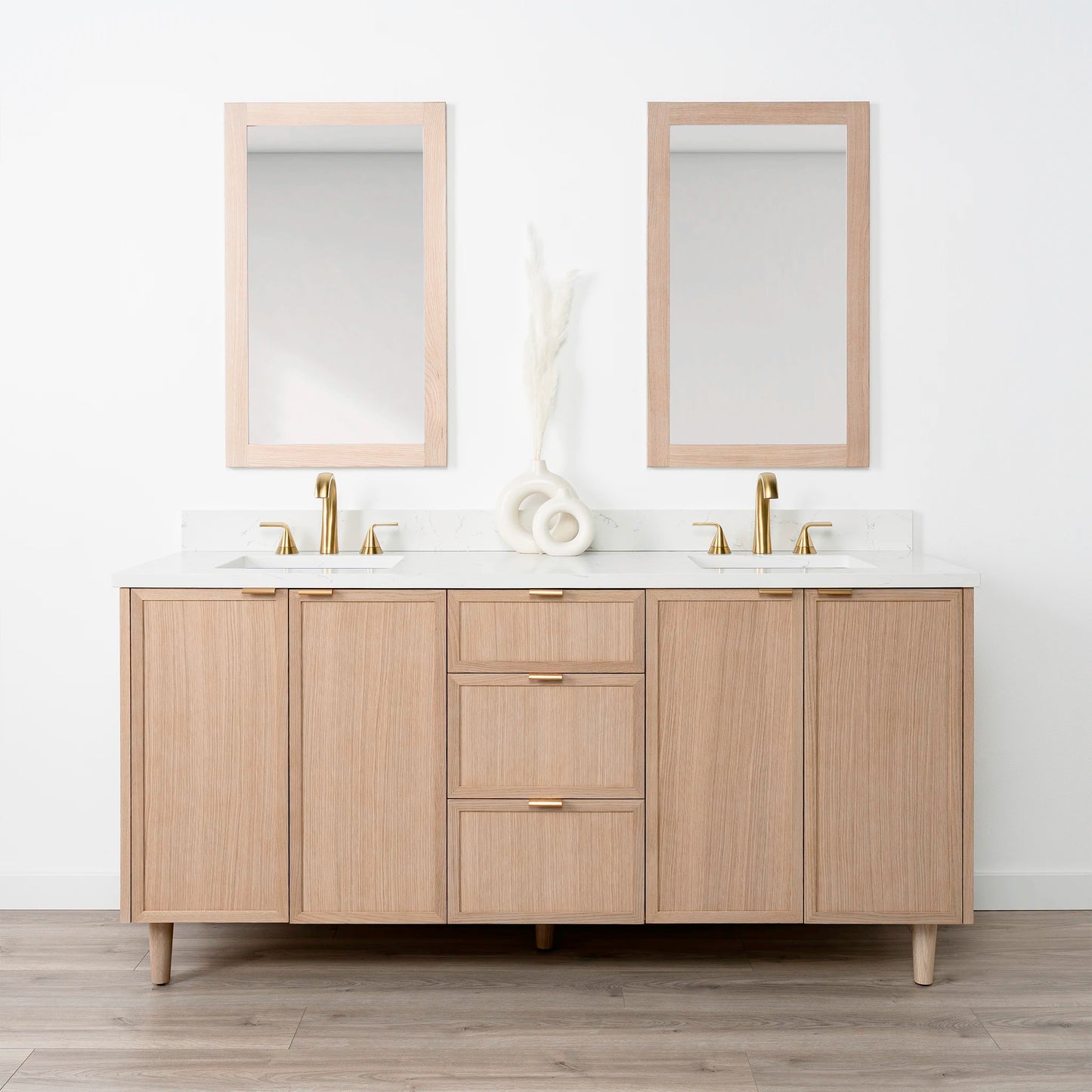 Cape Breton SLIM 72" White Oak Bathroom Vanity, Double Sink