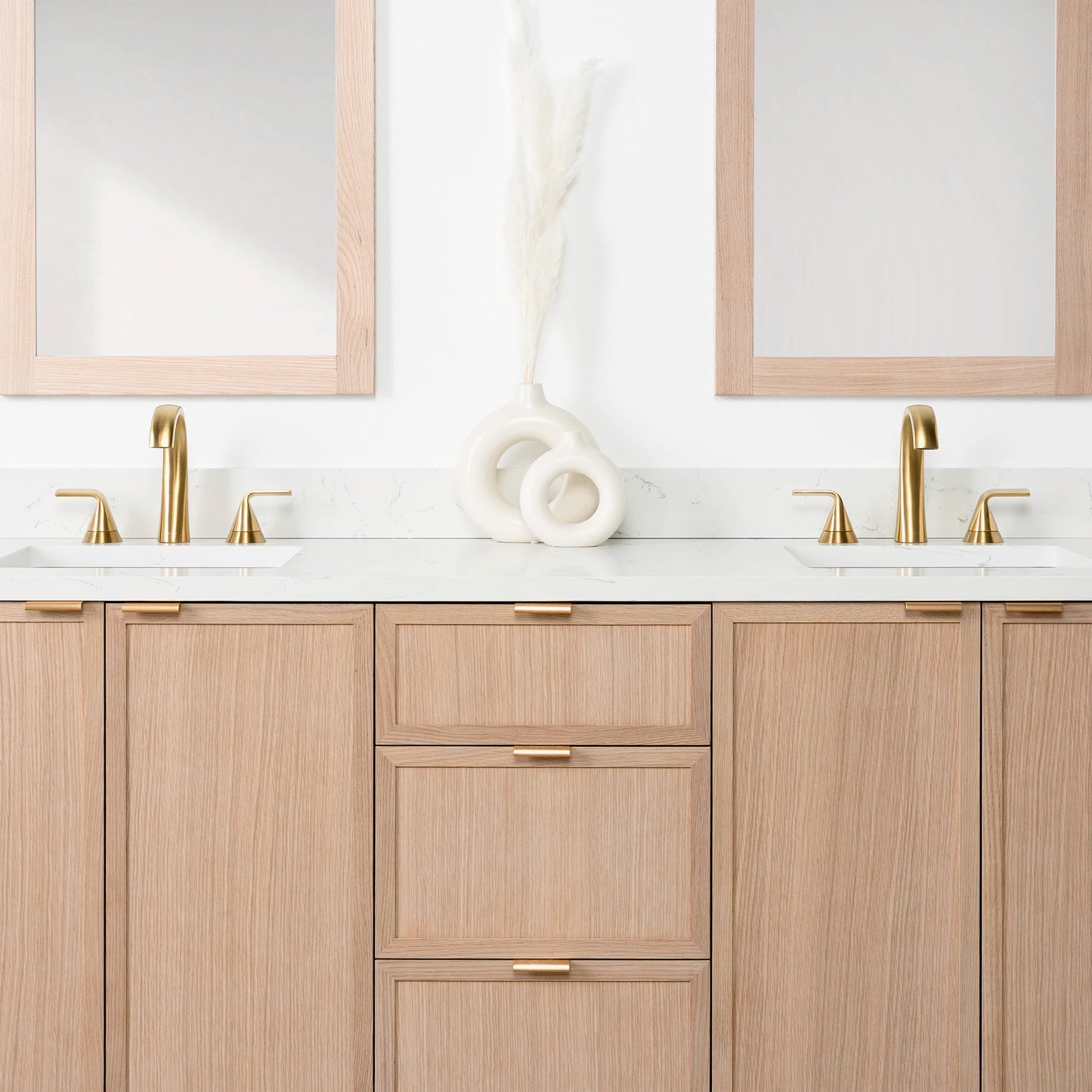 Cape Breton SLIM 72" White Oak Bathroom Vanity, Double Sink