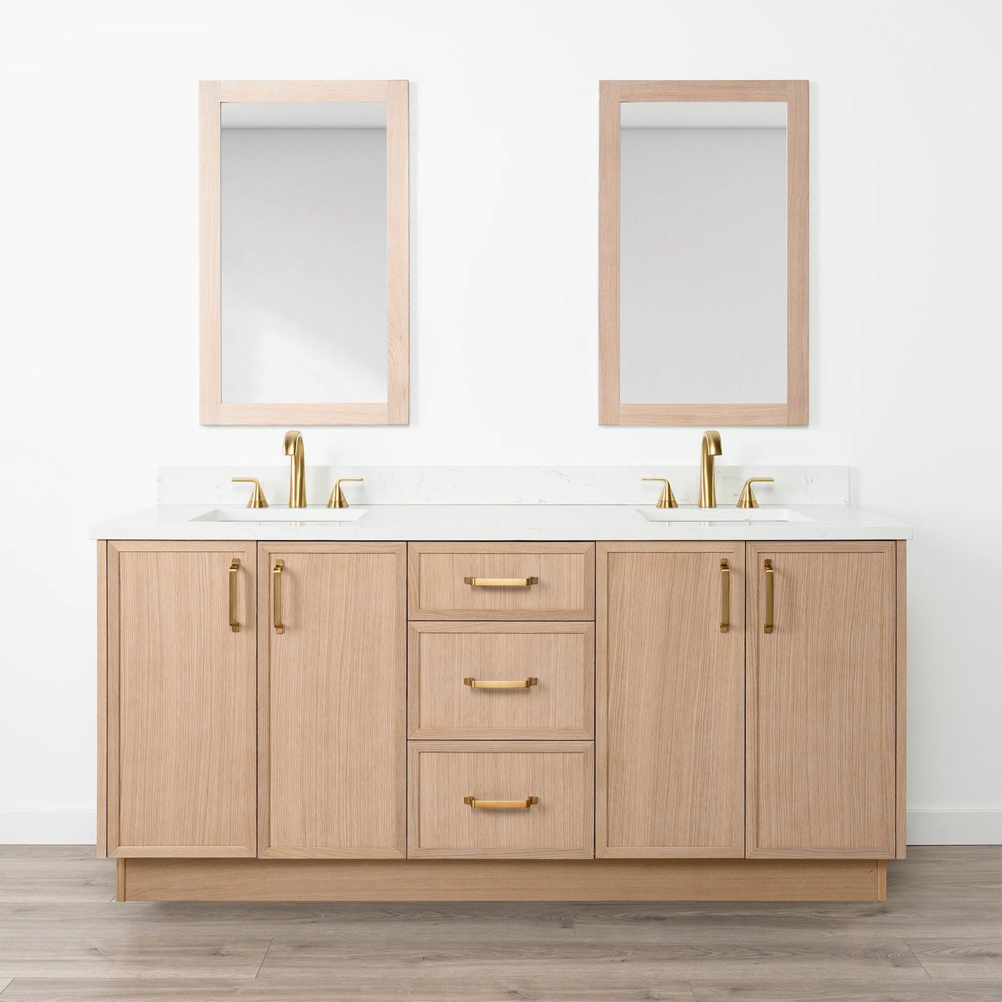 Cape Breton SLIM 72" White Oak Bathroom Vanity, Double Sink