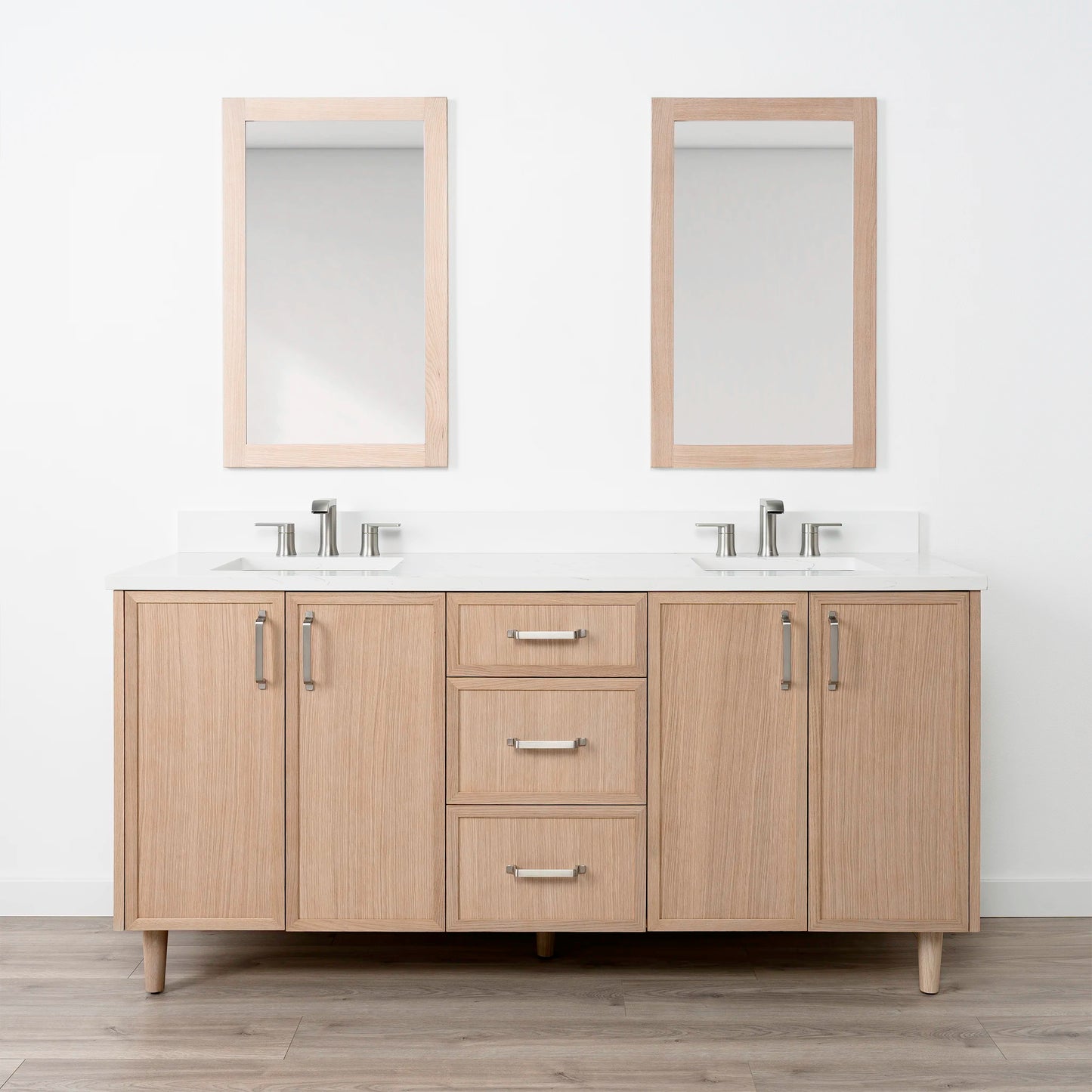 Cape Breton SLIM 72" White Oak Bathroom Vanity, Double Sink