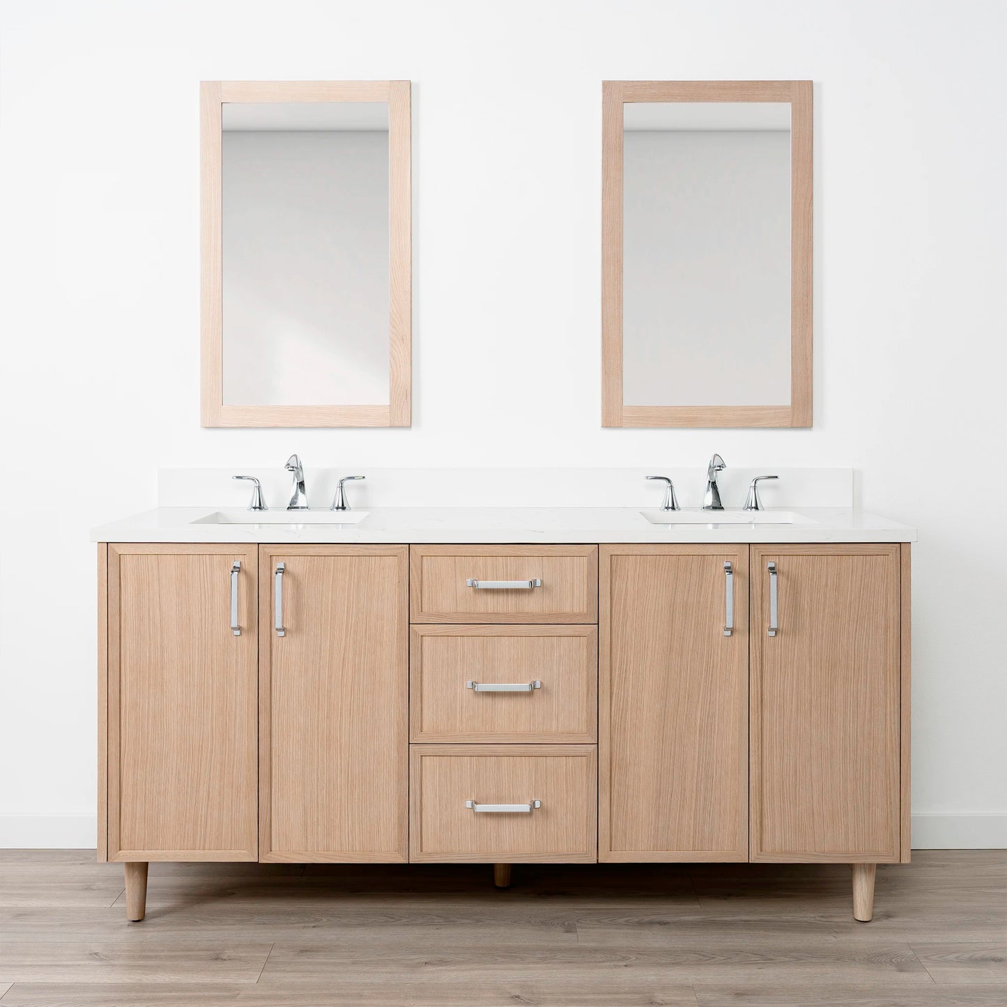 Cape Breton SLIM 72" White Oak Bathroom Vanity, Double Sink
