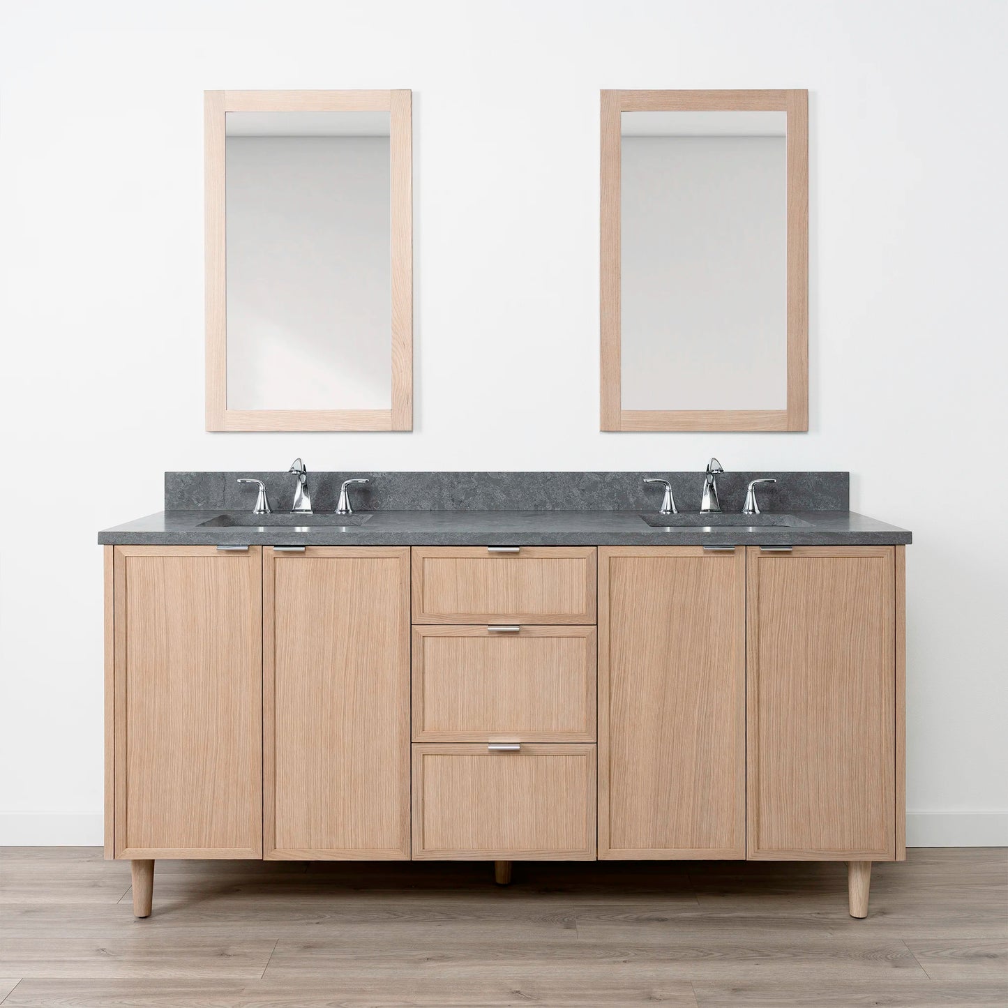 Cape Breton SLIM 72" White Oak Bathroom Vanity, Double Sink