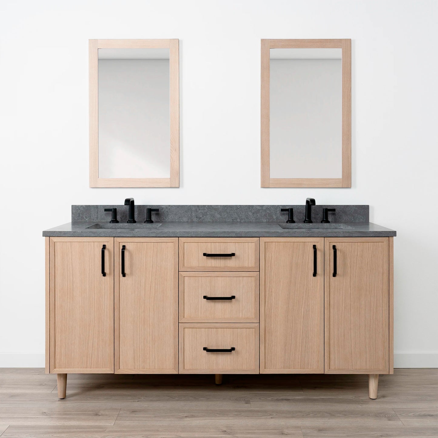 Cape Breton SLIM 72" White Oak Bathroom Vanity, Double Sink