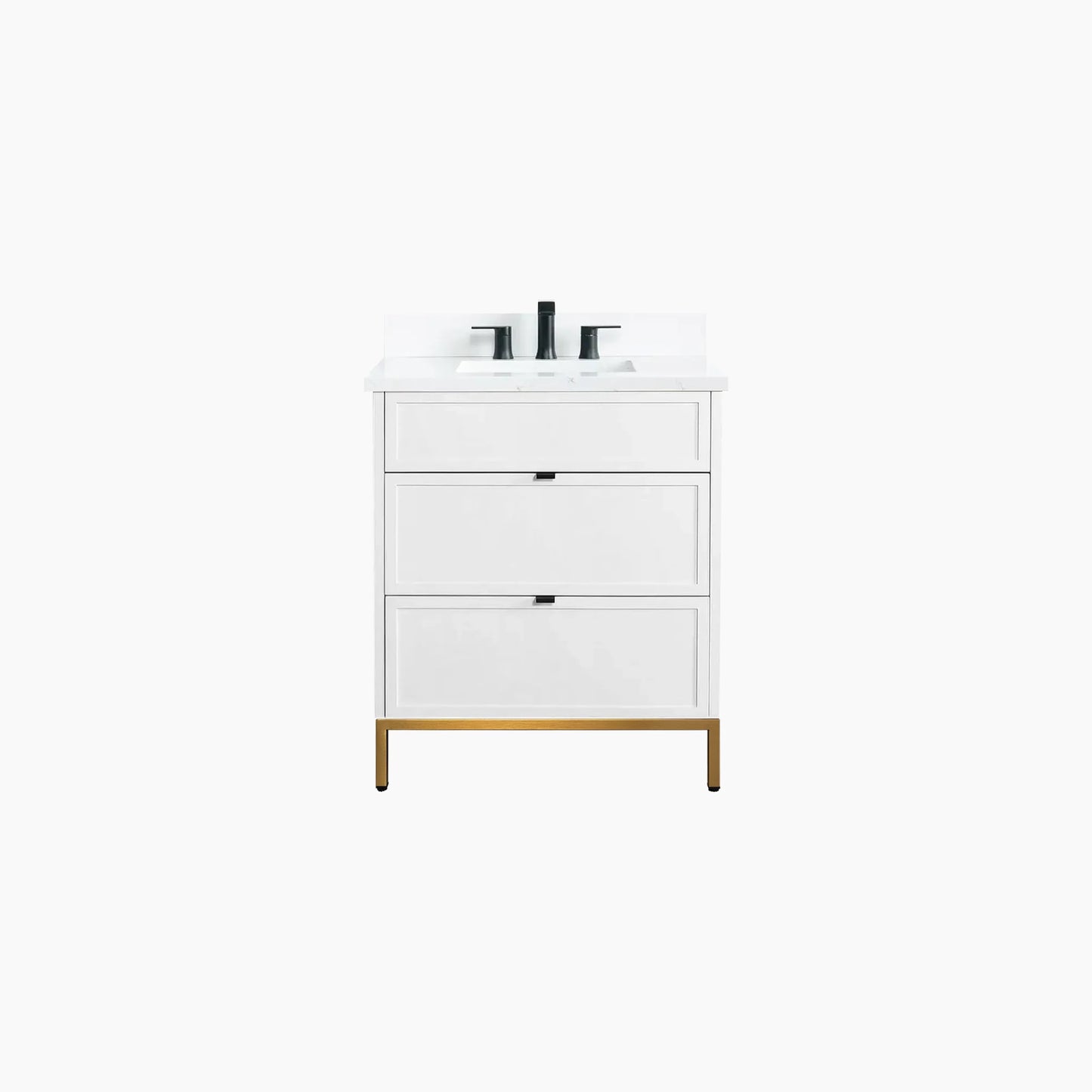 Cape Breton 30" Satin White Bathroom Vanity - All Drawers