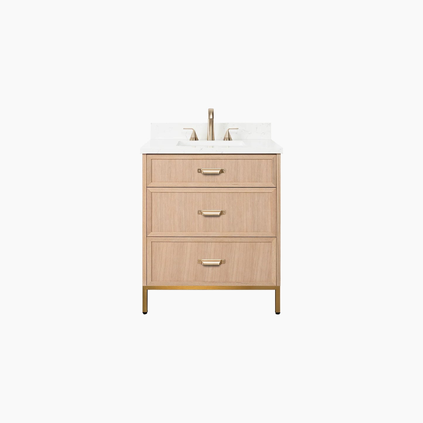 Cape Breton 30" White Oak Bathroom Vanity - All Drawers