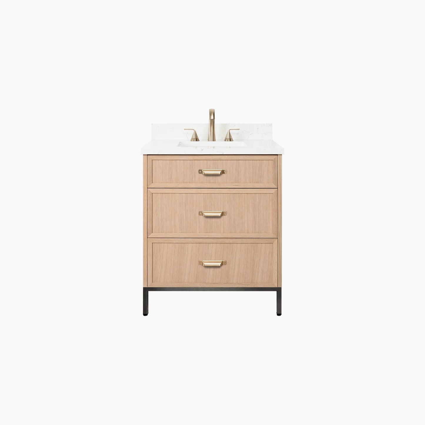 Cape Breton 30" White Oak Bathroom Vanity - All Drawers