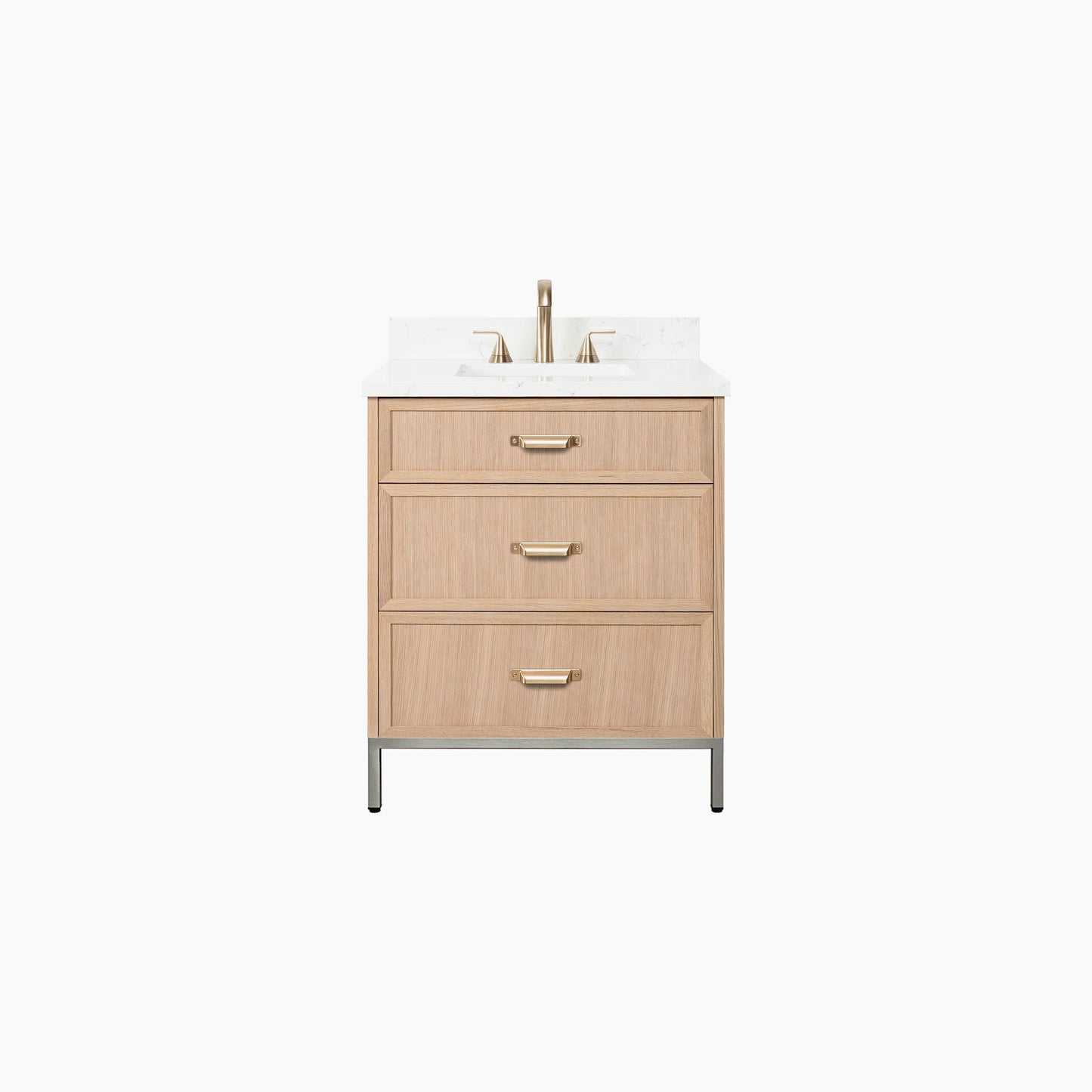 Cape Breton 30" White Oak Bathroom Vanity - All Drawers