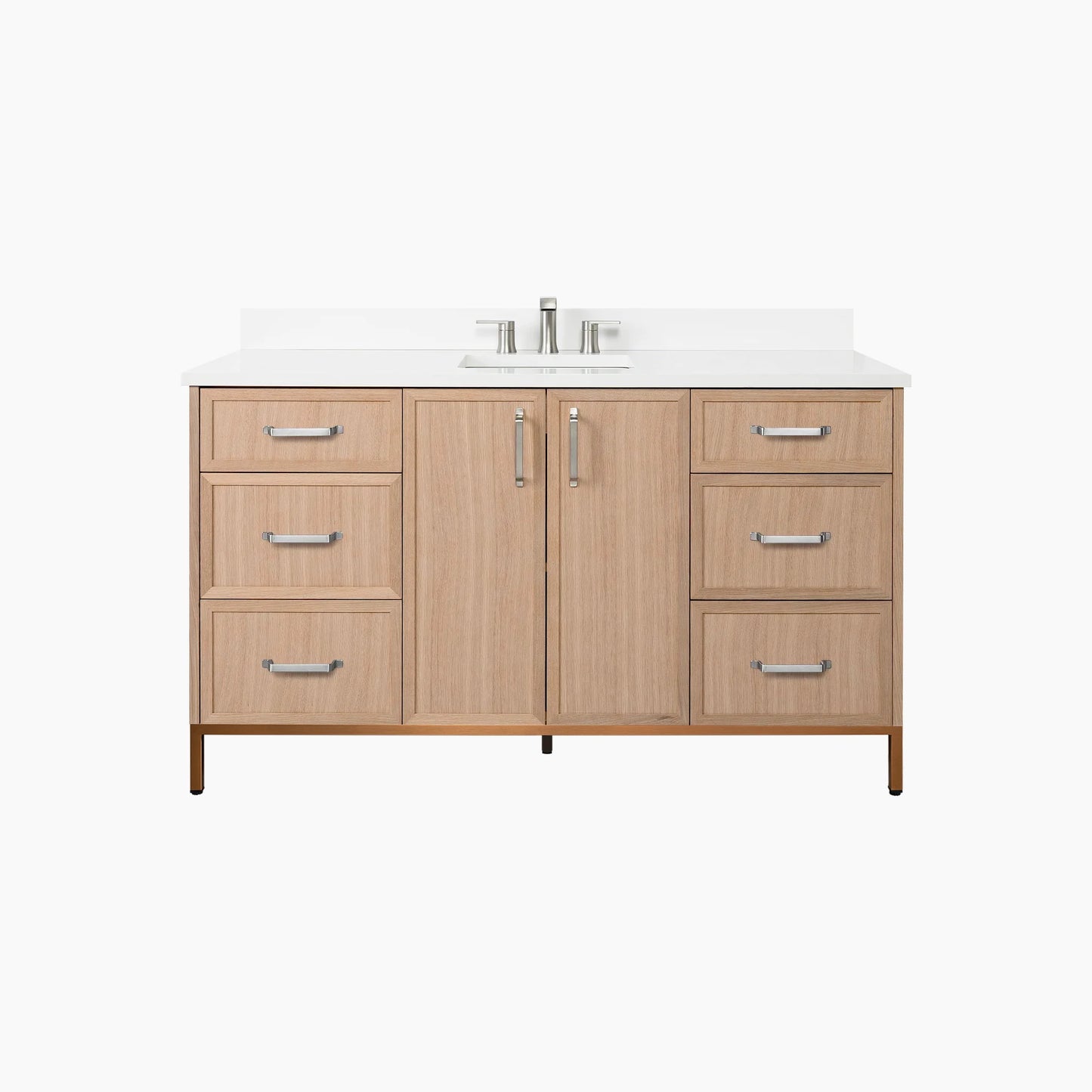 Cape Breton 60" White Oak Bathroom Vanity