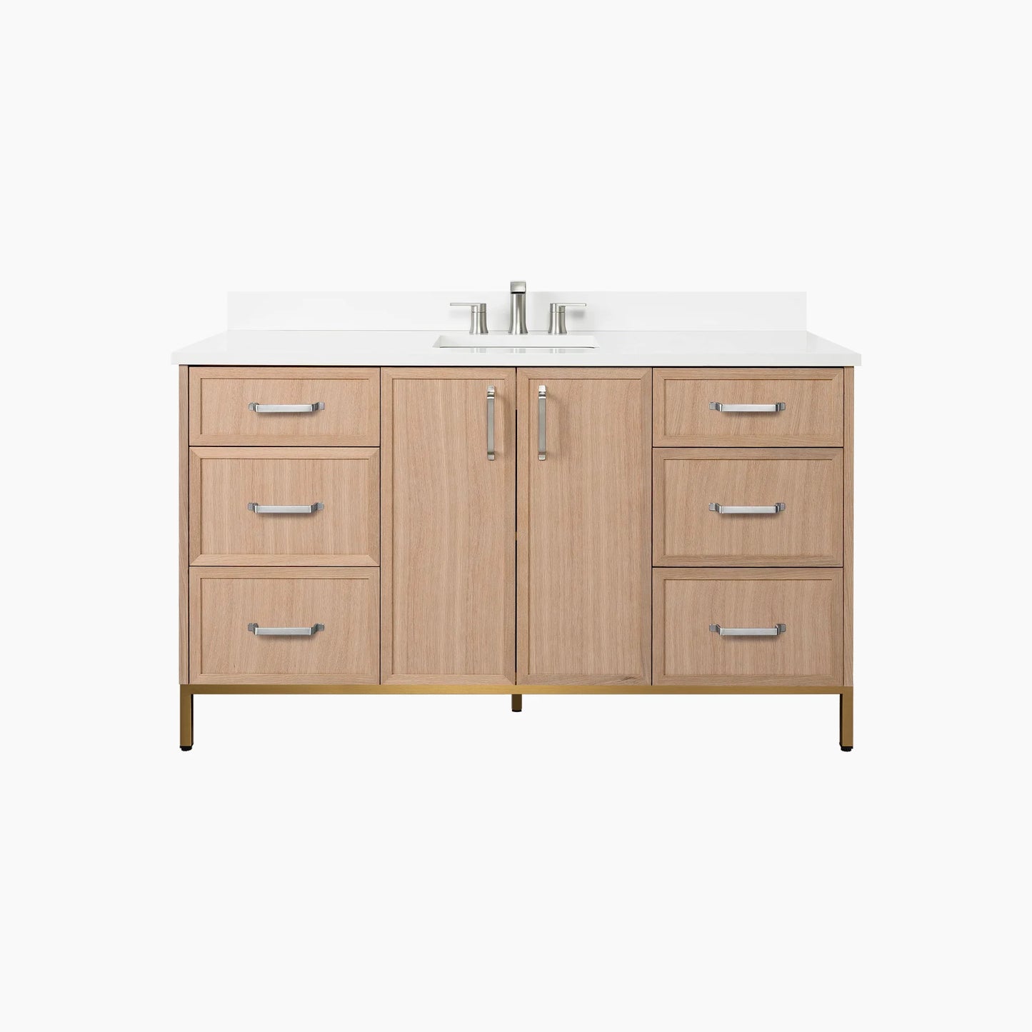 Cape Breton 60" White Oak Bathroom Vanity