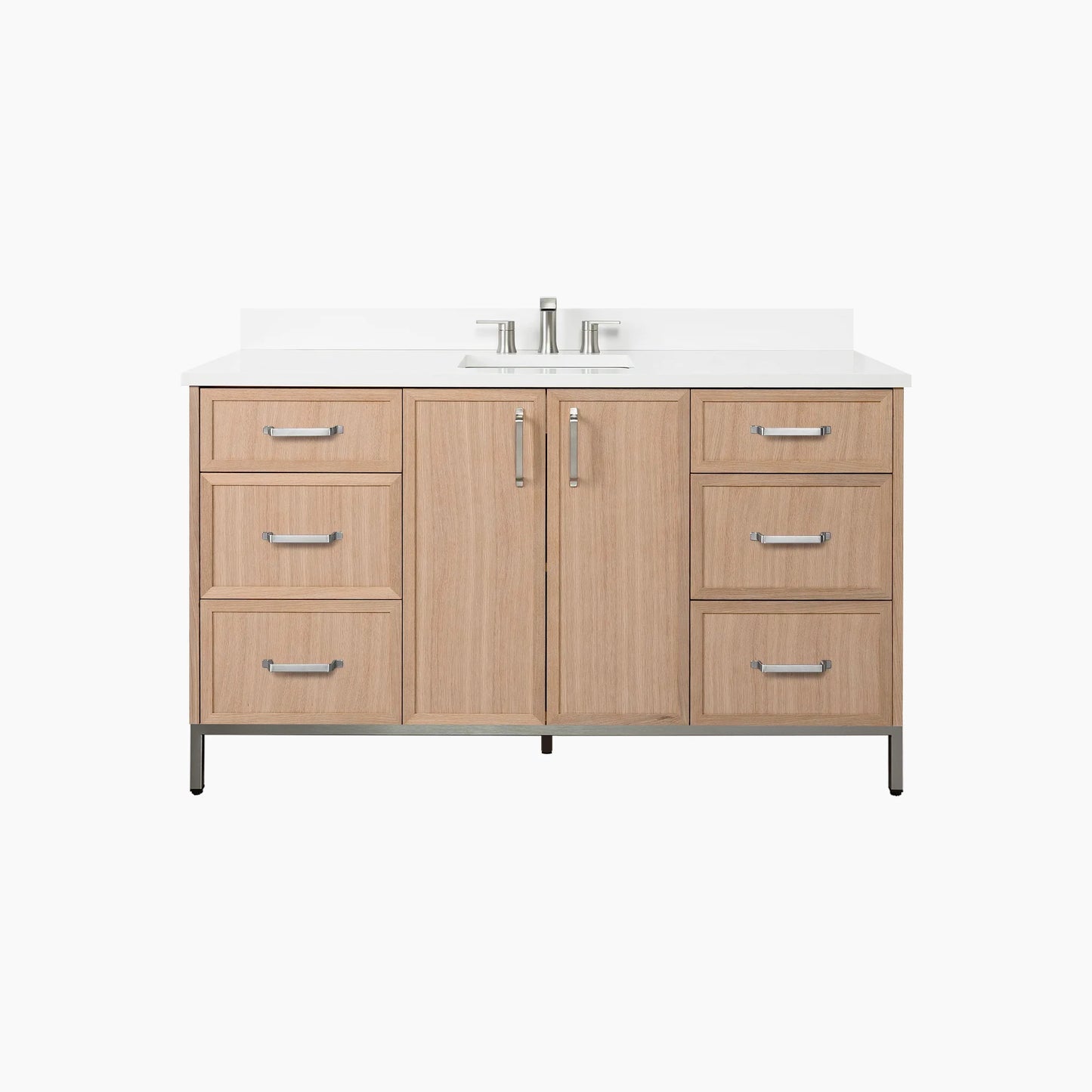 Cape Breton 60" White Oak Bathroom Vanity