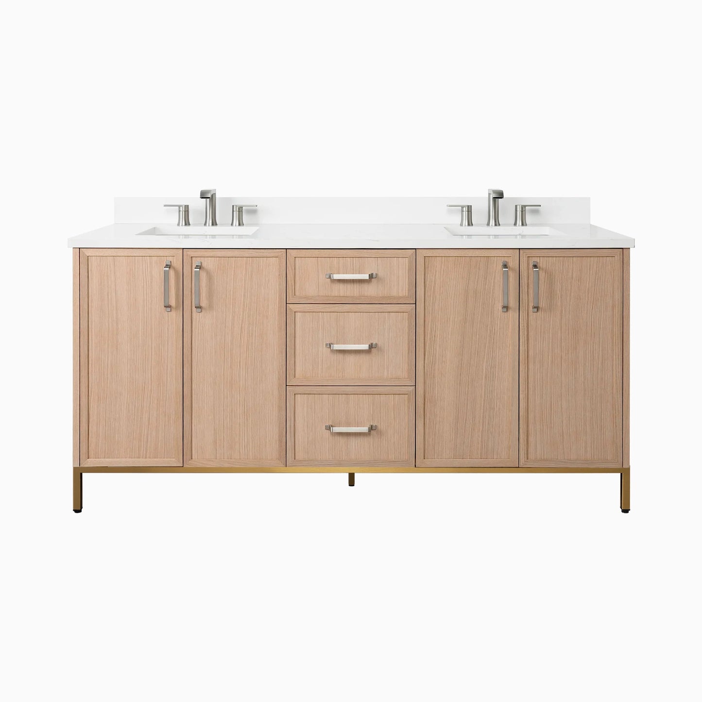 Cape Breton 72" White Oak Bathroom Vanity, Double Sink