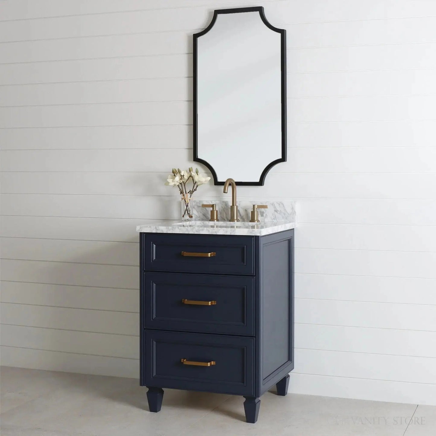 Davenport SLIM 24" Pacific Blue Bathroom Vanity - All Drawers Teodor Bathroom Vanity Canada