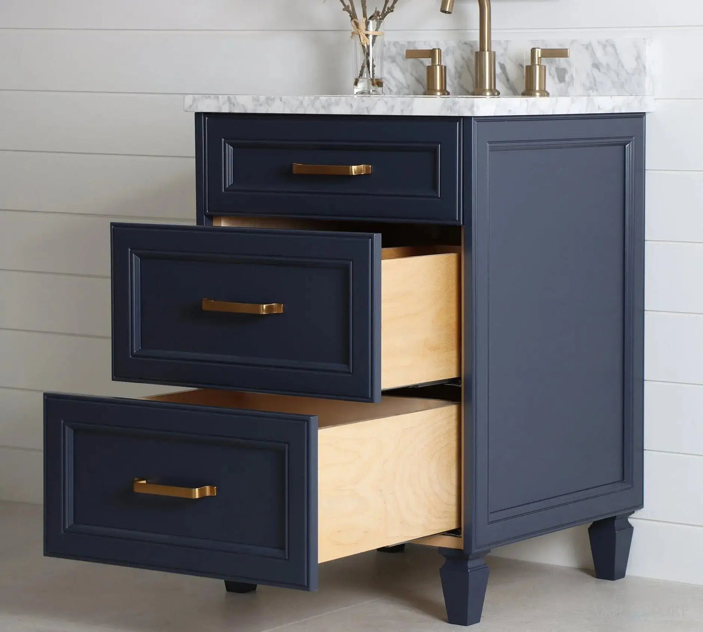 Davenport SLIM 24" Pacific Blue Bathroom Vanity - All Drawers Teodor Bathroom Vanity Canada
