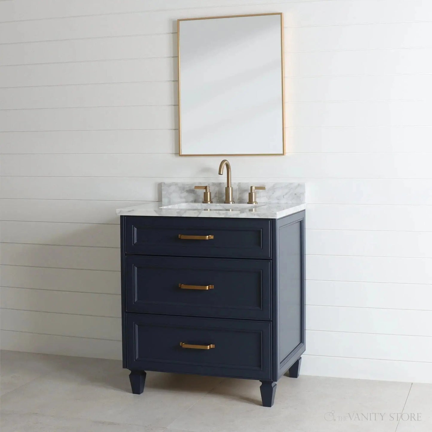 Davenport SLIM 30" Pacific Blue Bathroom Vanity - All Drawers Teodor Bathroom Vanity Canada