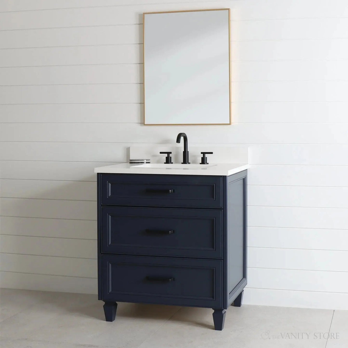 Davenport SLIM 30" Pacific Blue Bathroom Vanity - All Drawers Teodor Bathroom Vanity Canada
