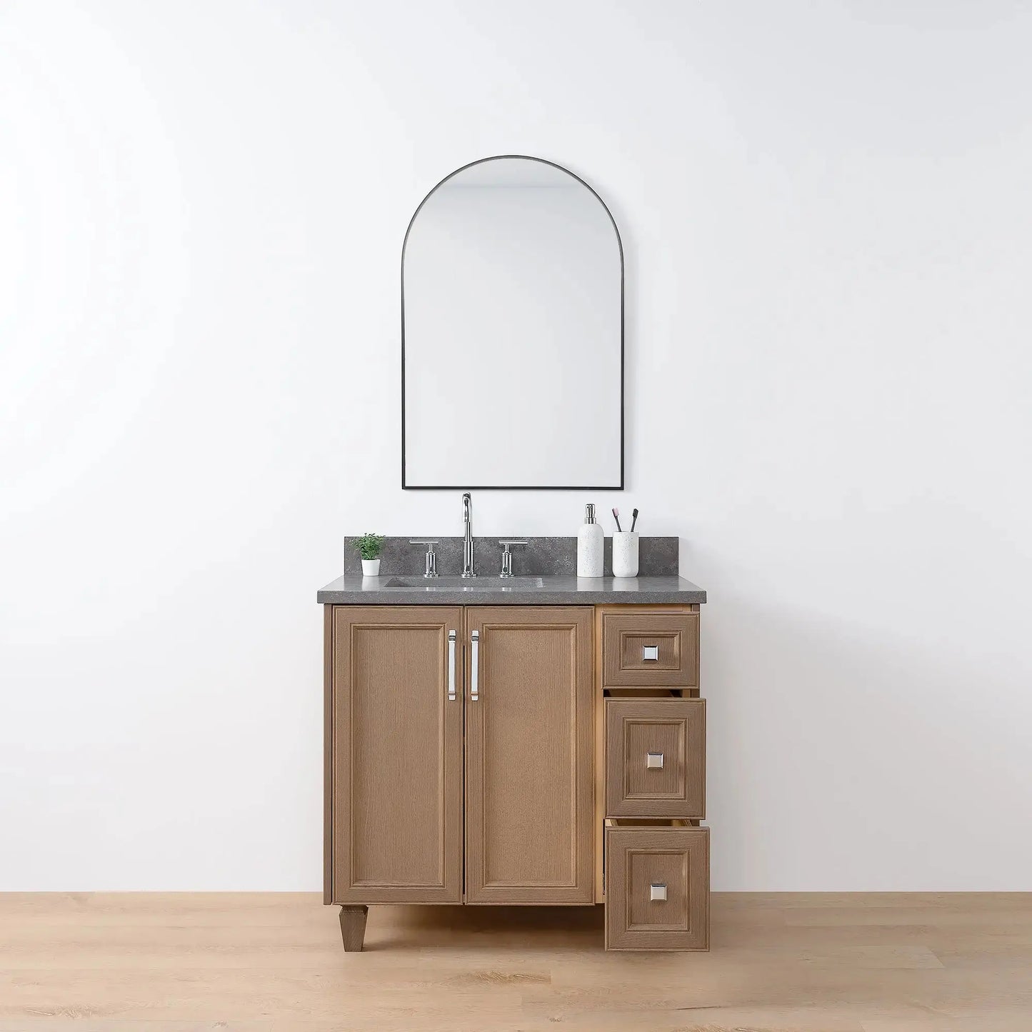 Davenport 36", Teodor® Almond Coast Vanity, Left Sink Teodor Bathroom VanityCanada