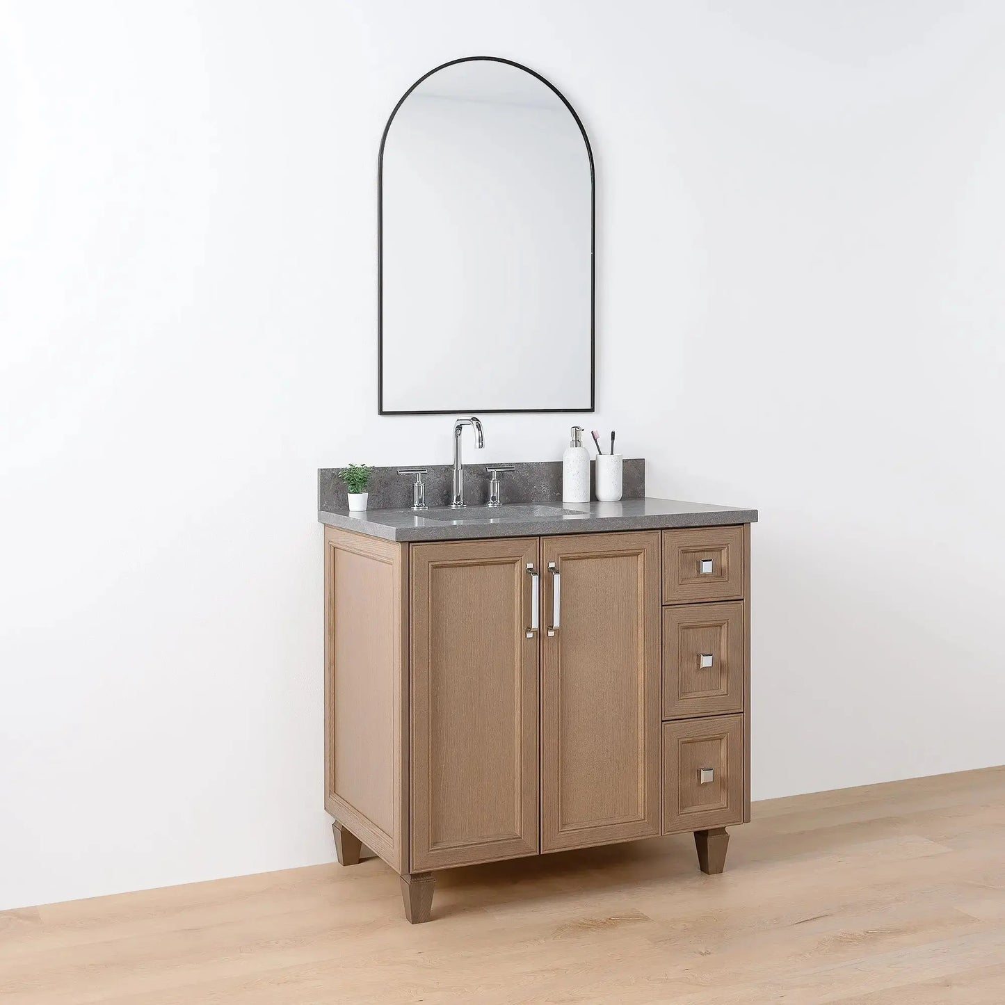 Davenport 36", Teodor® Almond Coast Vanity, Left Sink Teodor Bathroom VanityCanada