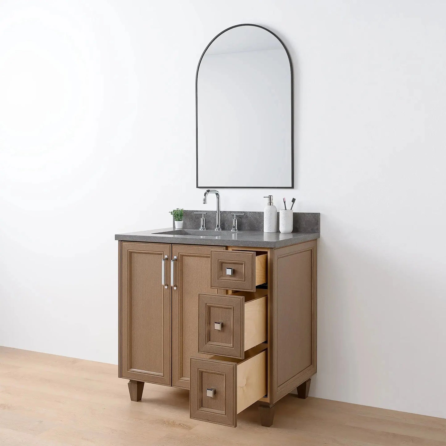 Davenport 36", Teodor® Almond Coast Vanity, Left Sink Teodor Bathroom VanityCanada