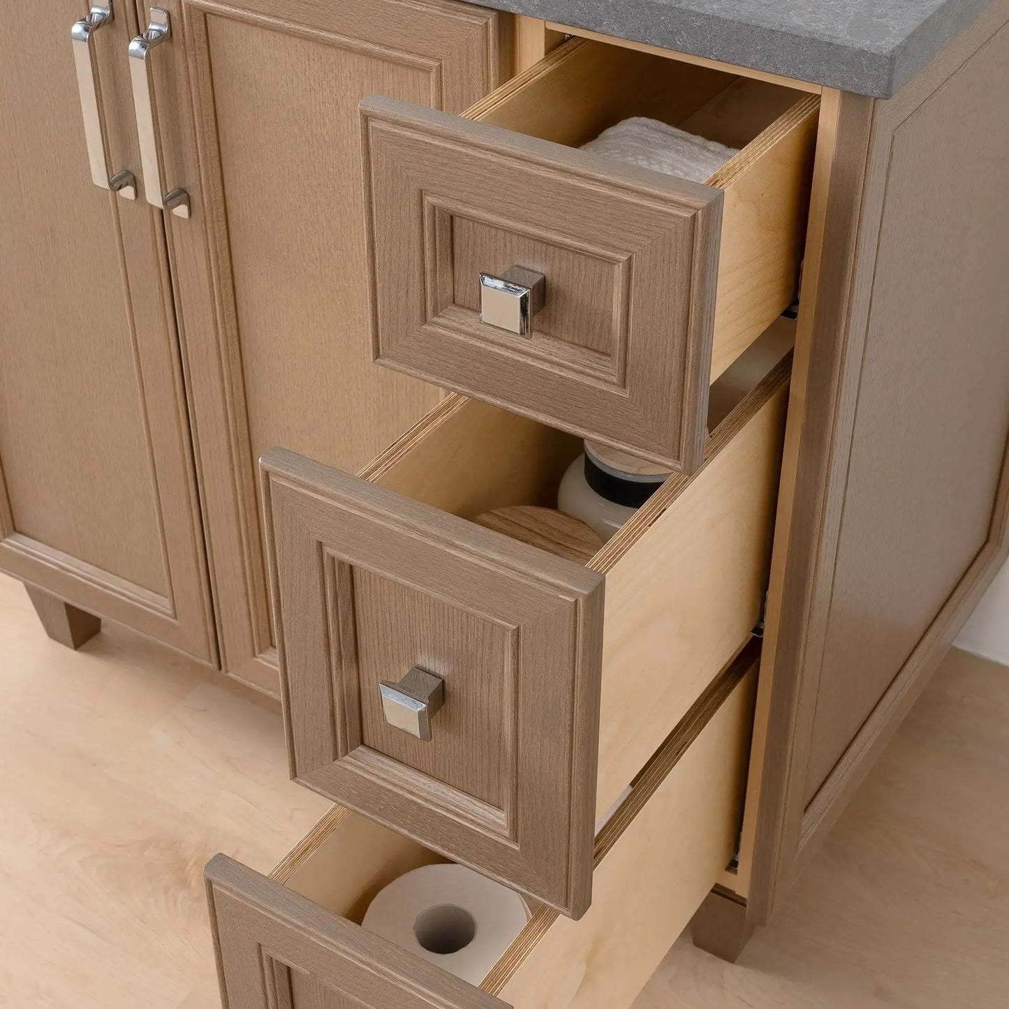 Davenport 36", Teodor® Almond Coast Vanity, Left Sink Teodor Bathroom VanityCanada