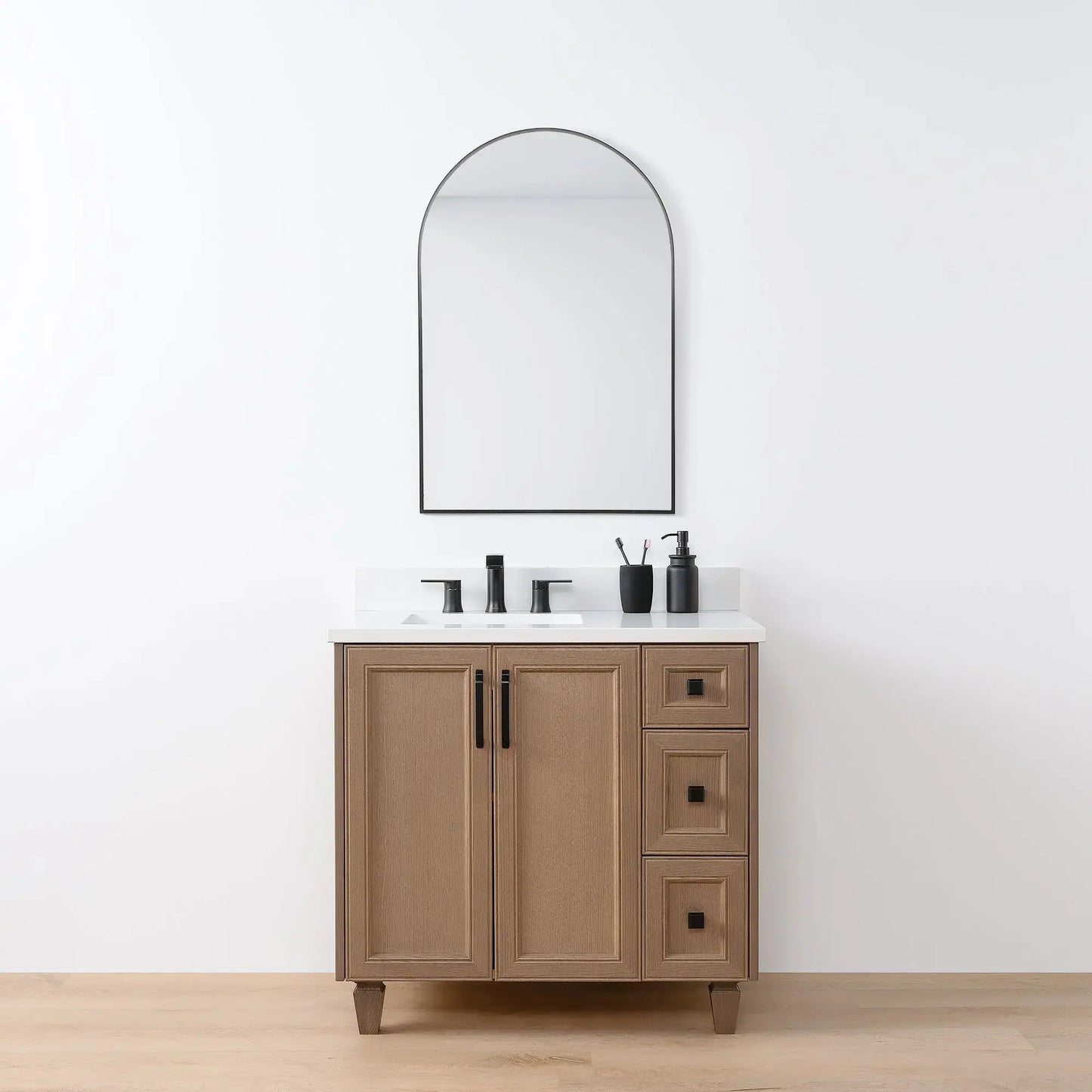 Davenport 36", Teodor® Almond Coast Vanity, Left Sink Teodor Bathroom VanityCanada