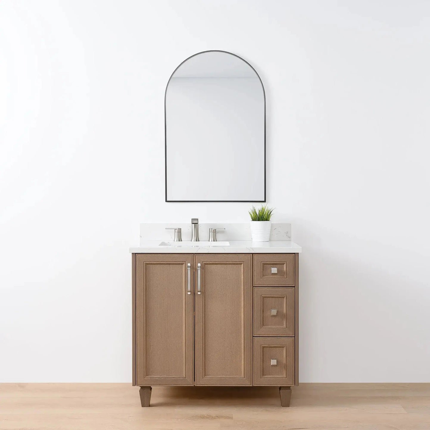 Davenport 36", Teodor® Almond Coast Vanity, Left Sink Teodor Bathroom VanityCanada