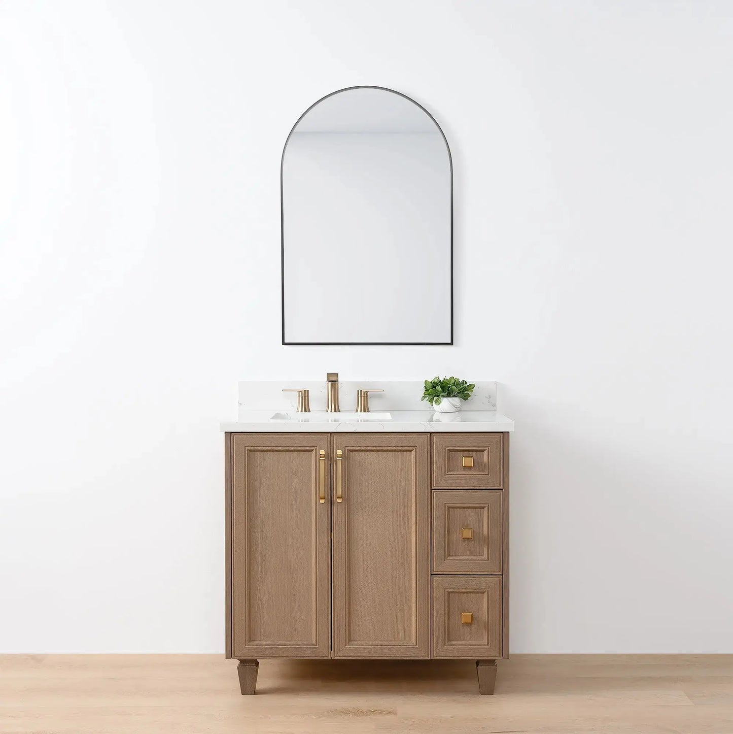 Davenport 36", Teodor® Almond Coast Vanity, Left Sink Teodor Bathroom VanityCanada