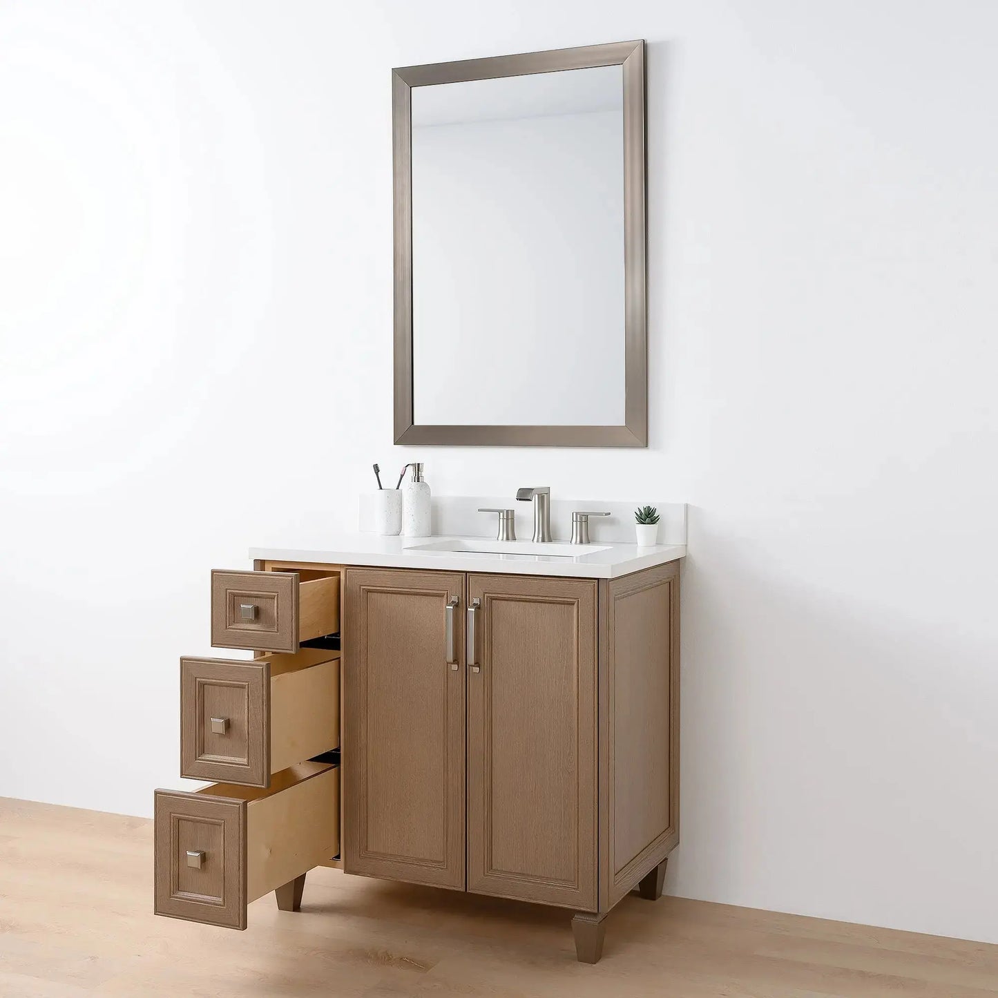 Davenport 36", Teodor® Almond Coast Vanity, Right Sink Teodor Bathroom VanityCanada