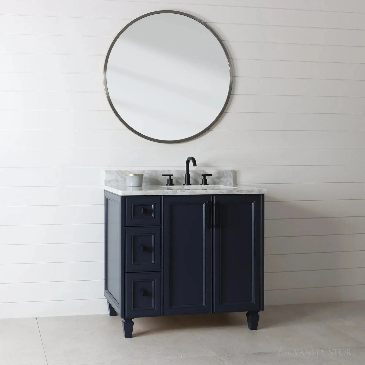 Davenport SLIM 36" Pacific Blue Bathroom Vanity, Right Sink Teodor Bathroom Vanity Canada